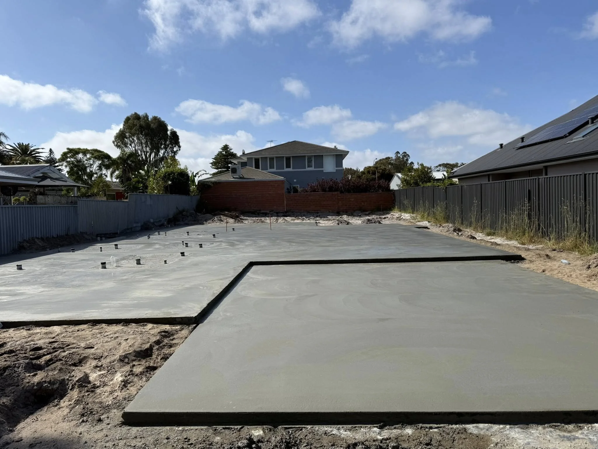 Grey concrete house slab to ground floor structural in Yokine