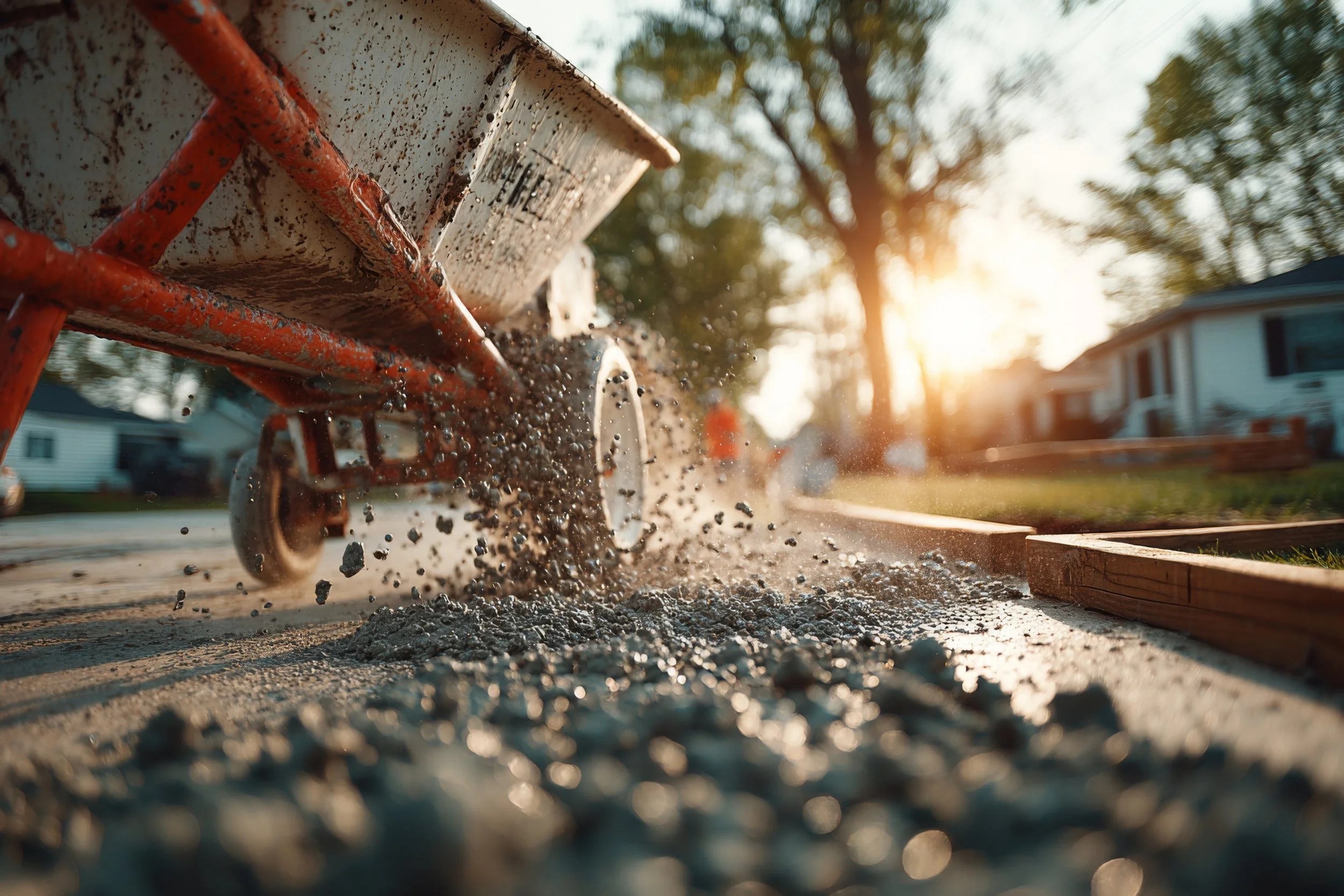 concrete with wheelbarrow in perth