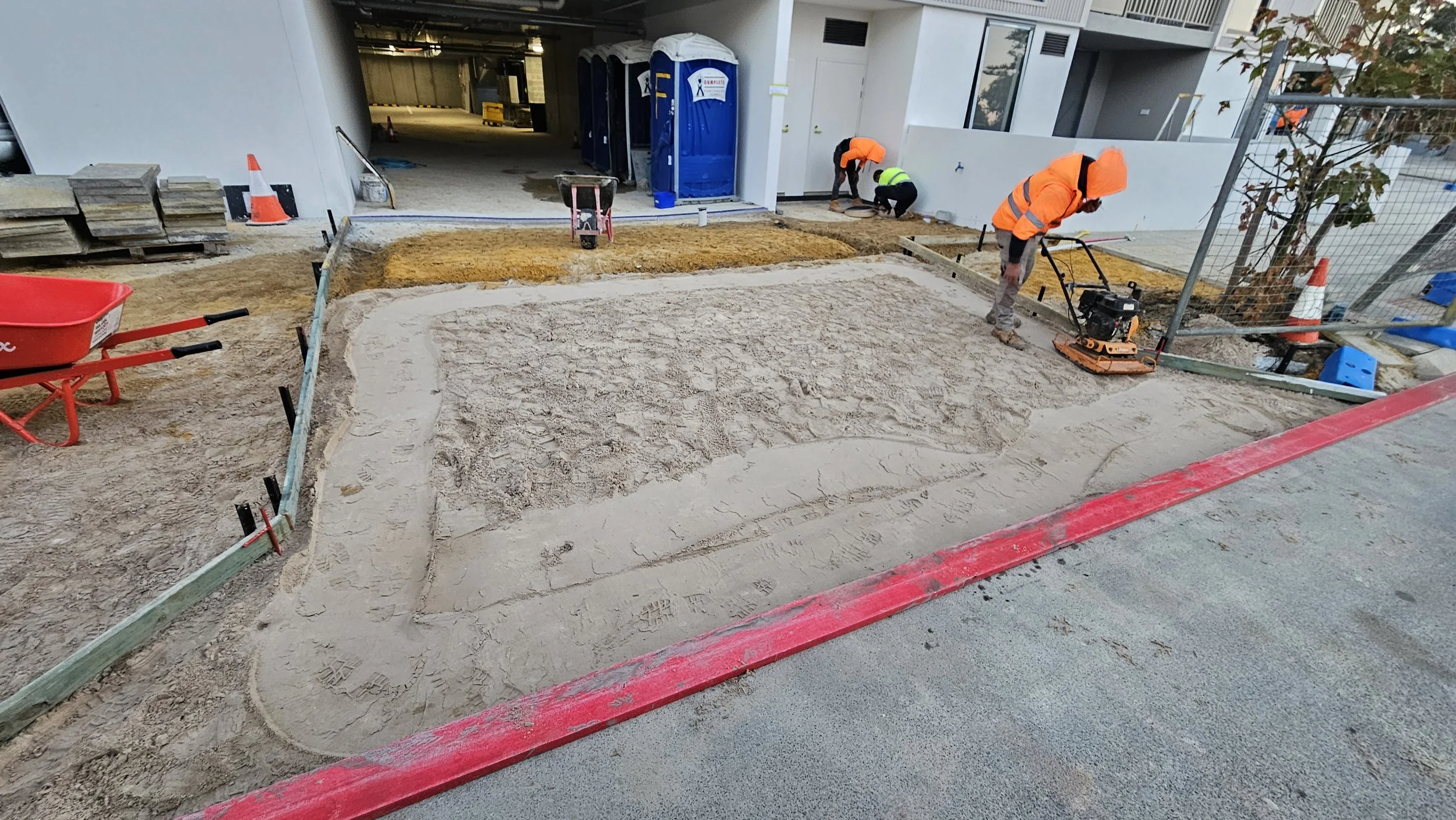Site preparation to concrete crossovers in North Coogee