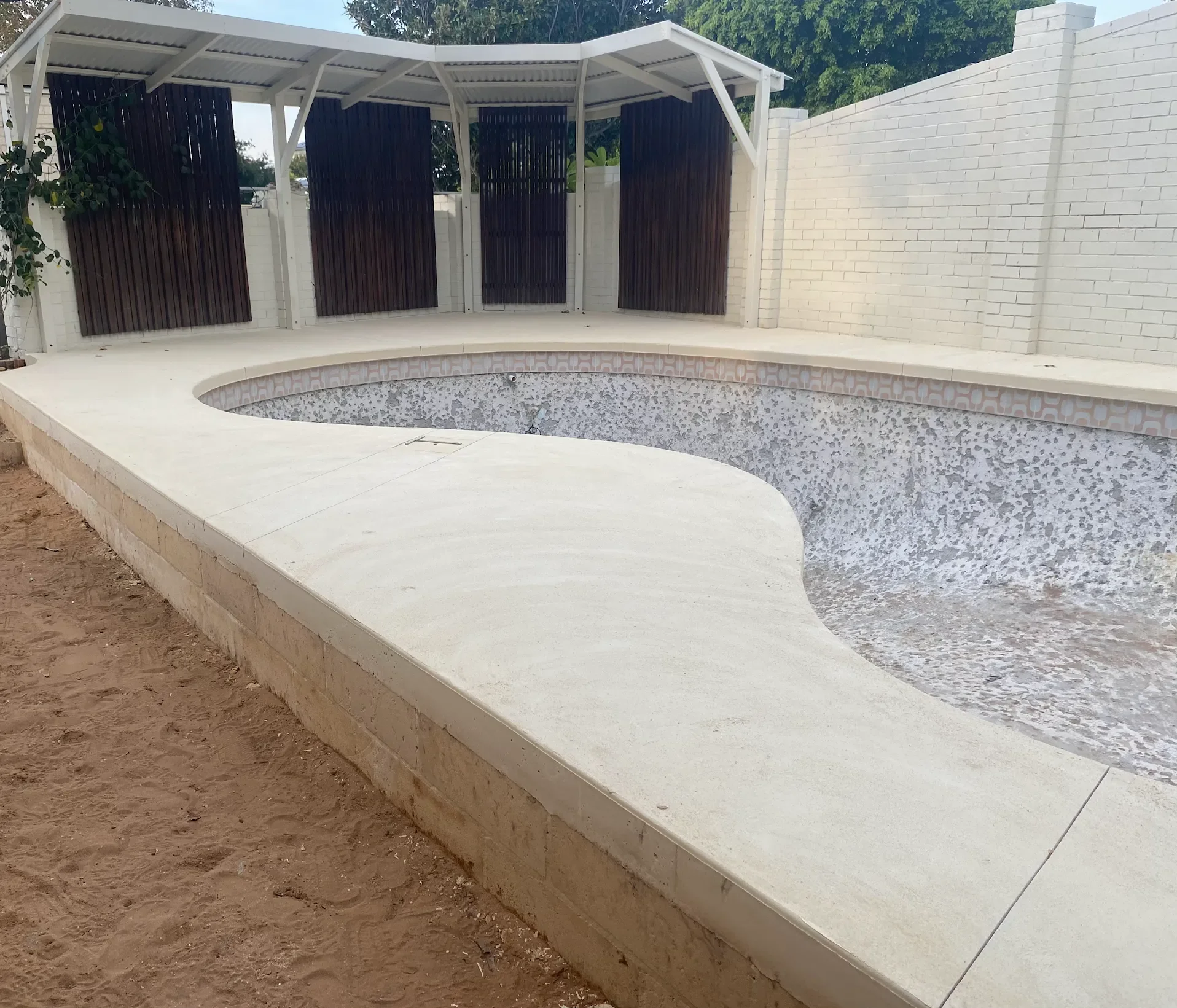 Liquid limestone completed job in Bicton with lines cut