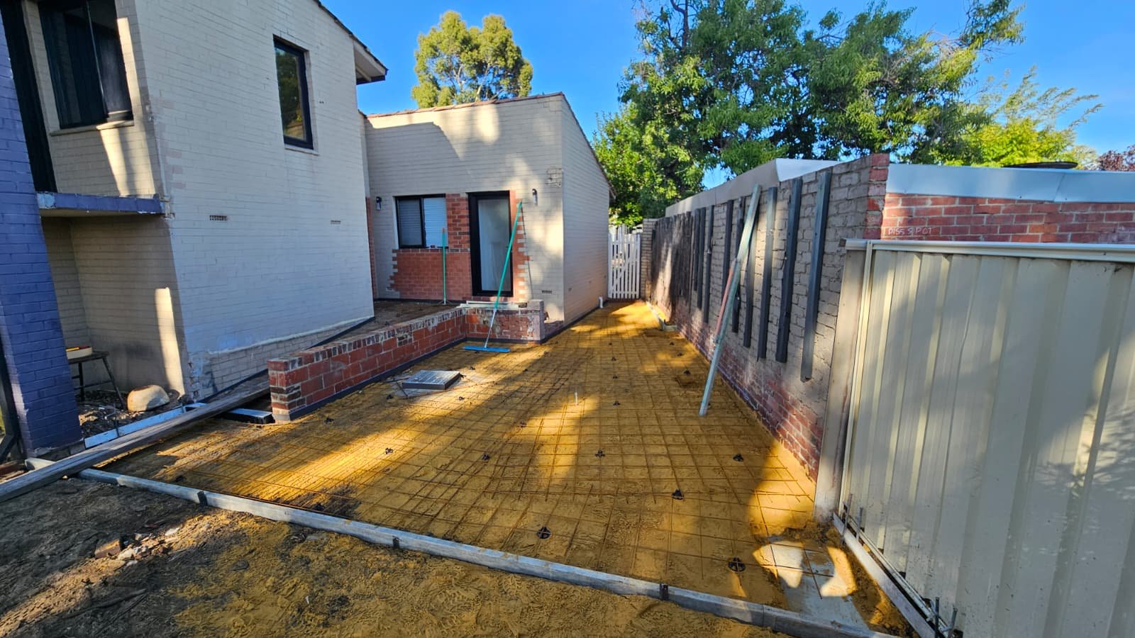 Site preparation in progress for grey concrete in Attadale
