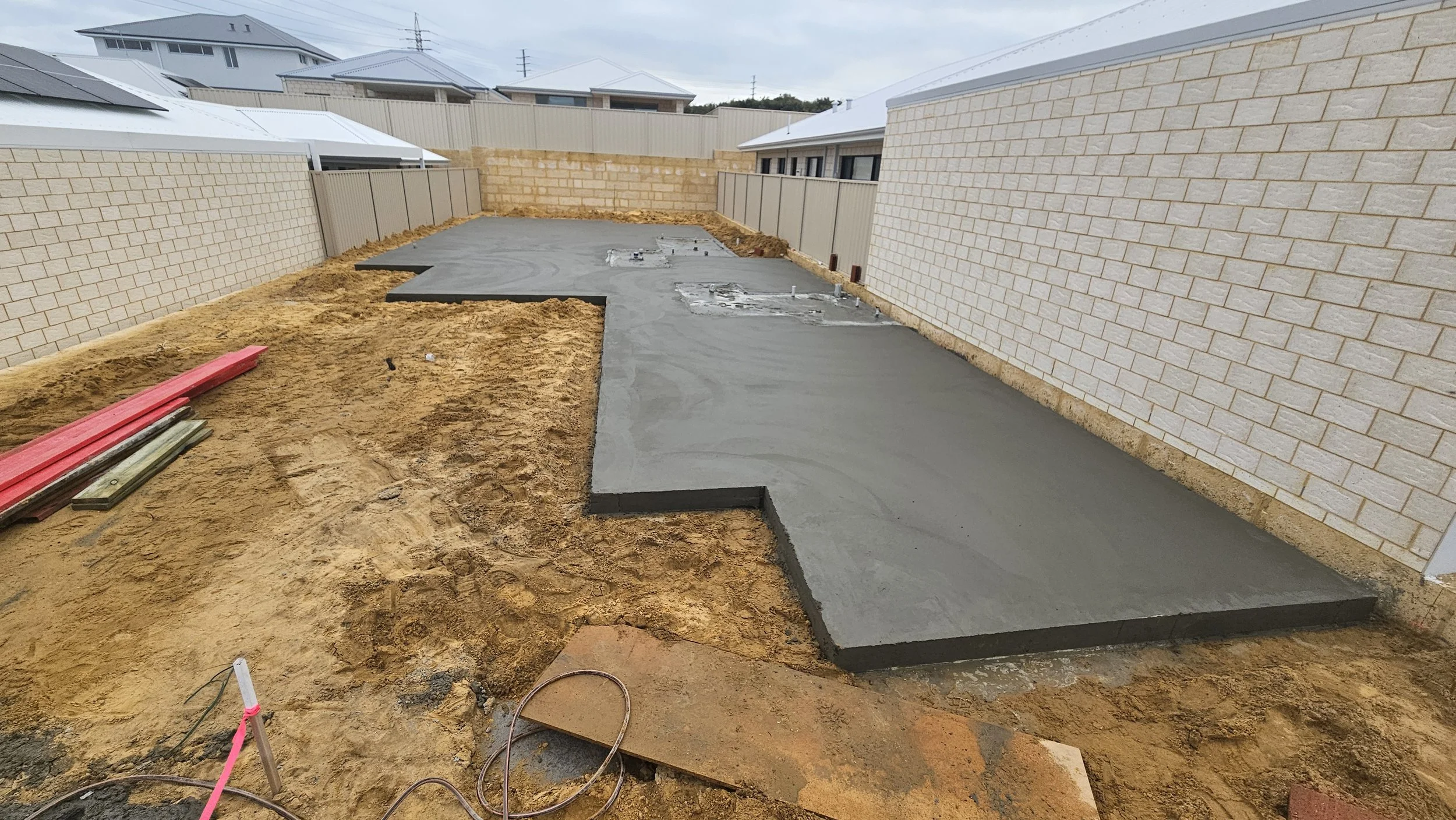 Structural concrete slab poured in grey concrete in Coogee
