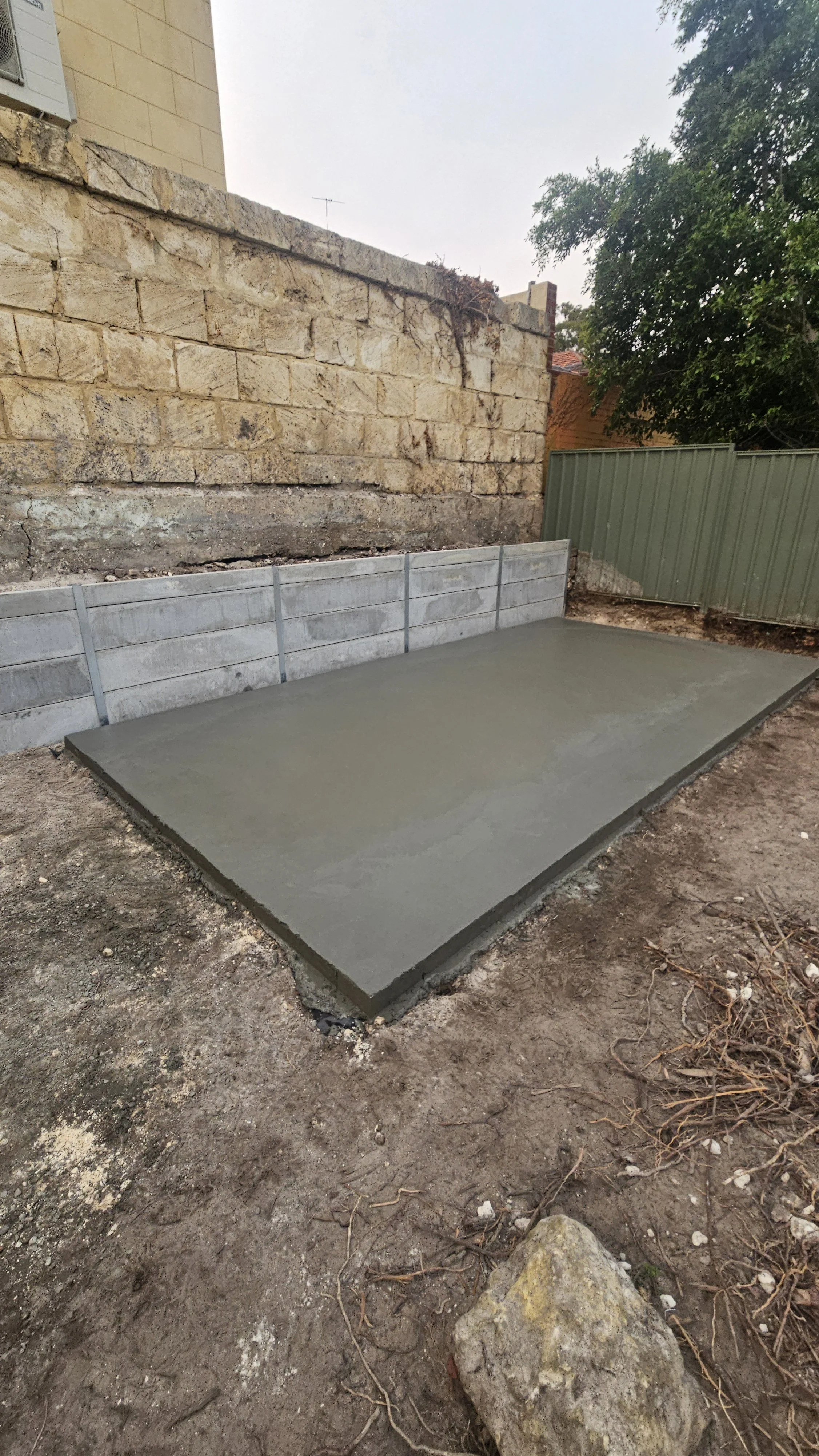 Grey concrete fremantle shed slab