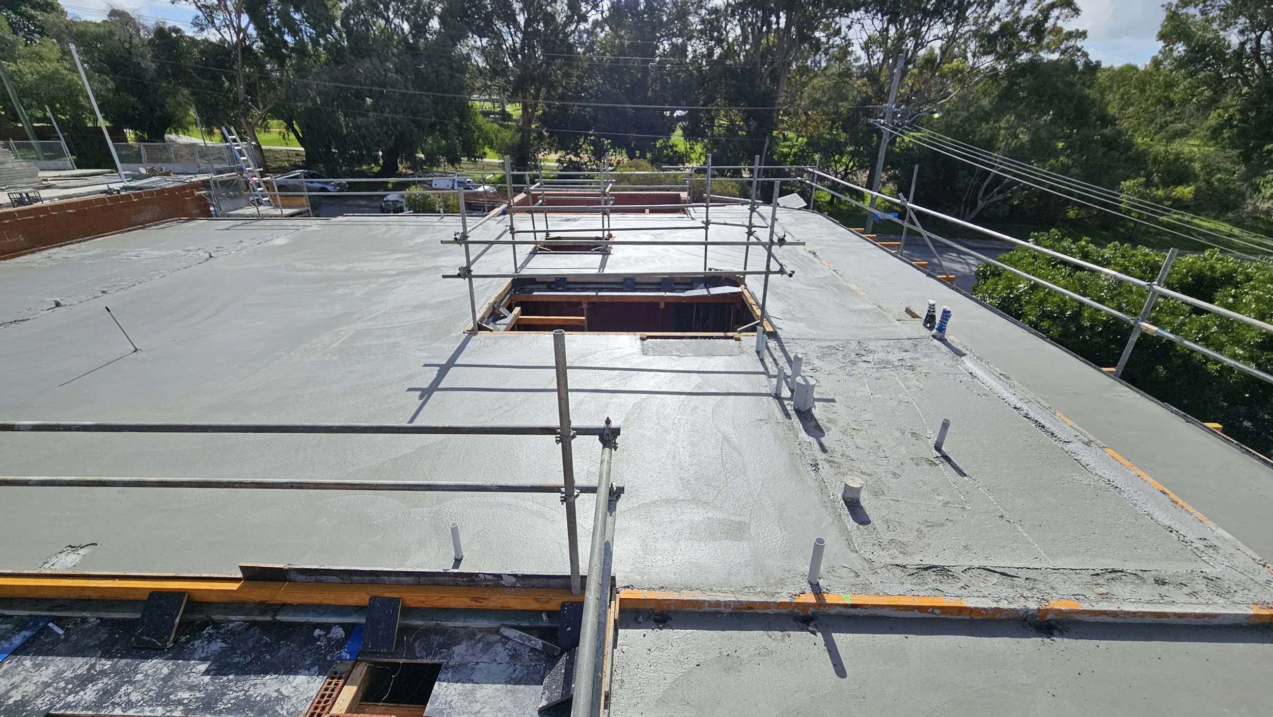 Structural grey concrete suspended slab in Dianella