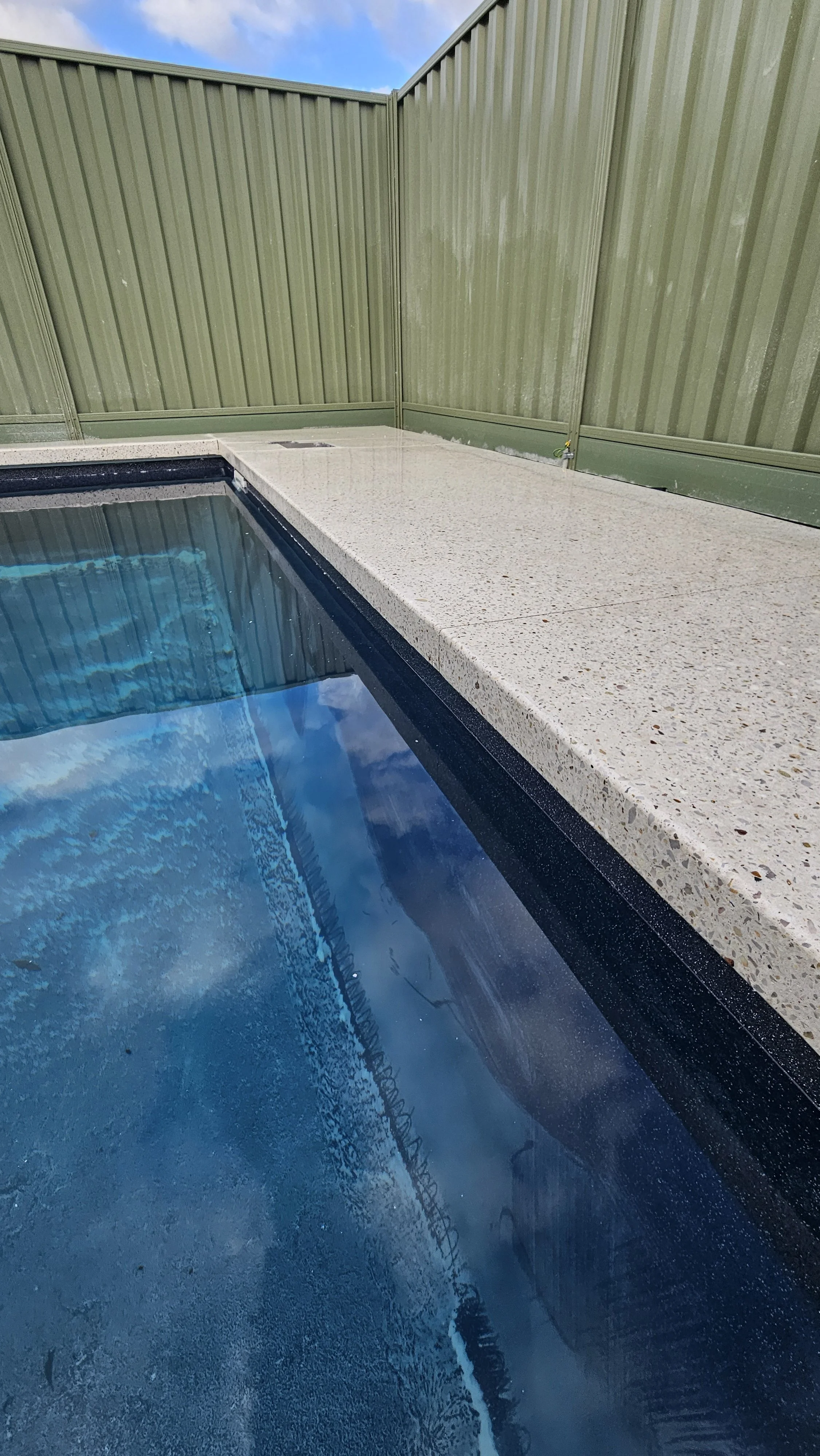 honed concrete pool surrounds with pool edge system in Henley brook