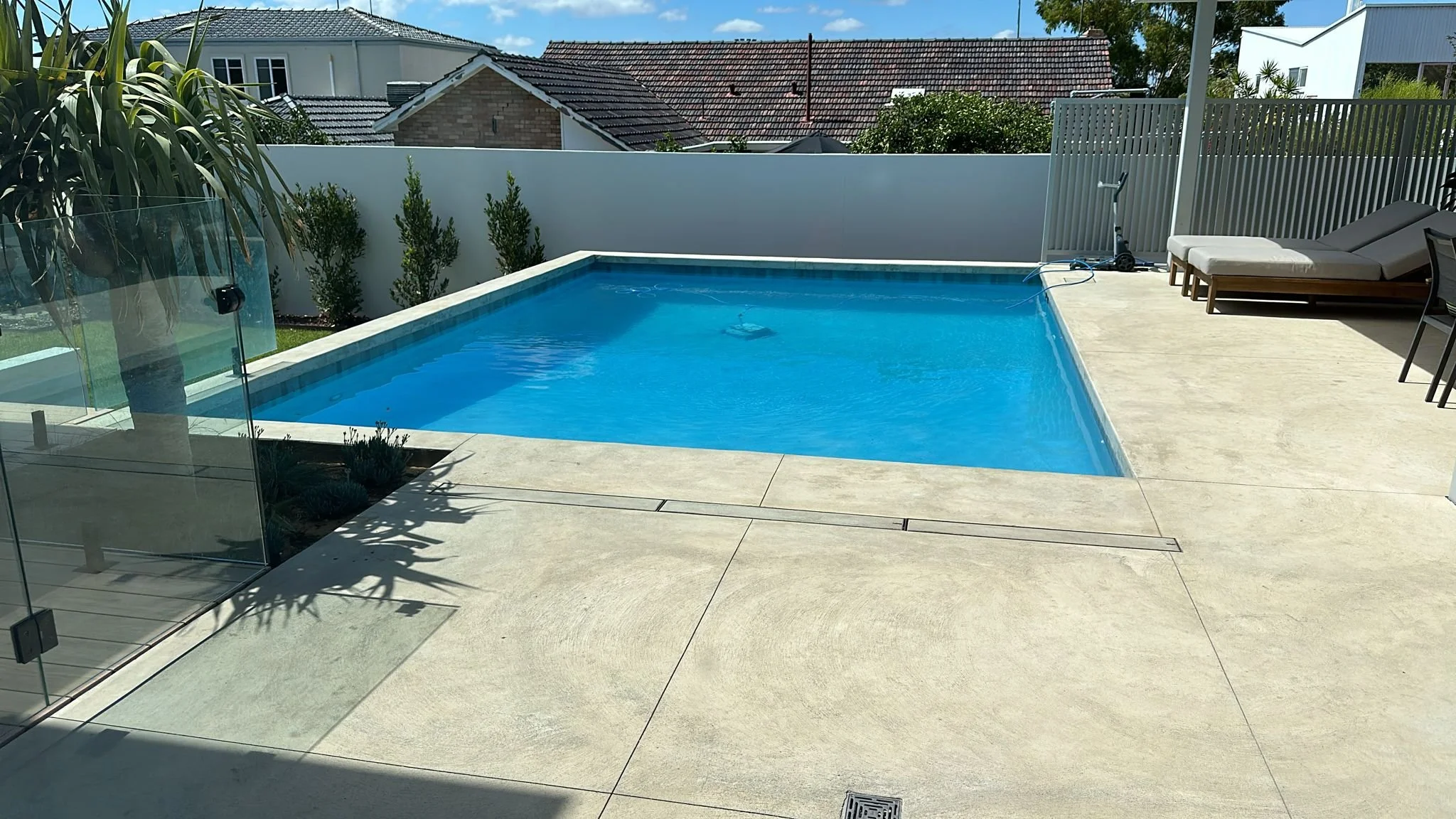 Liquid limestone to pool surround in East Fremantle