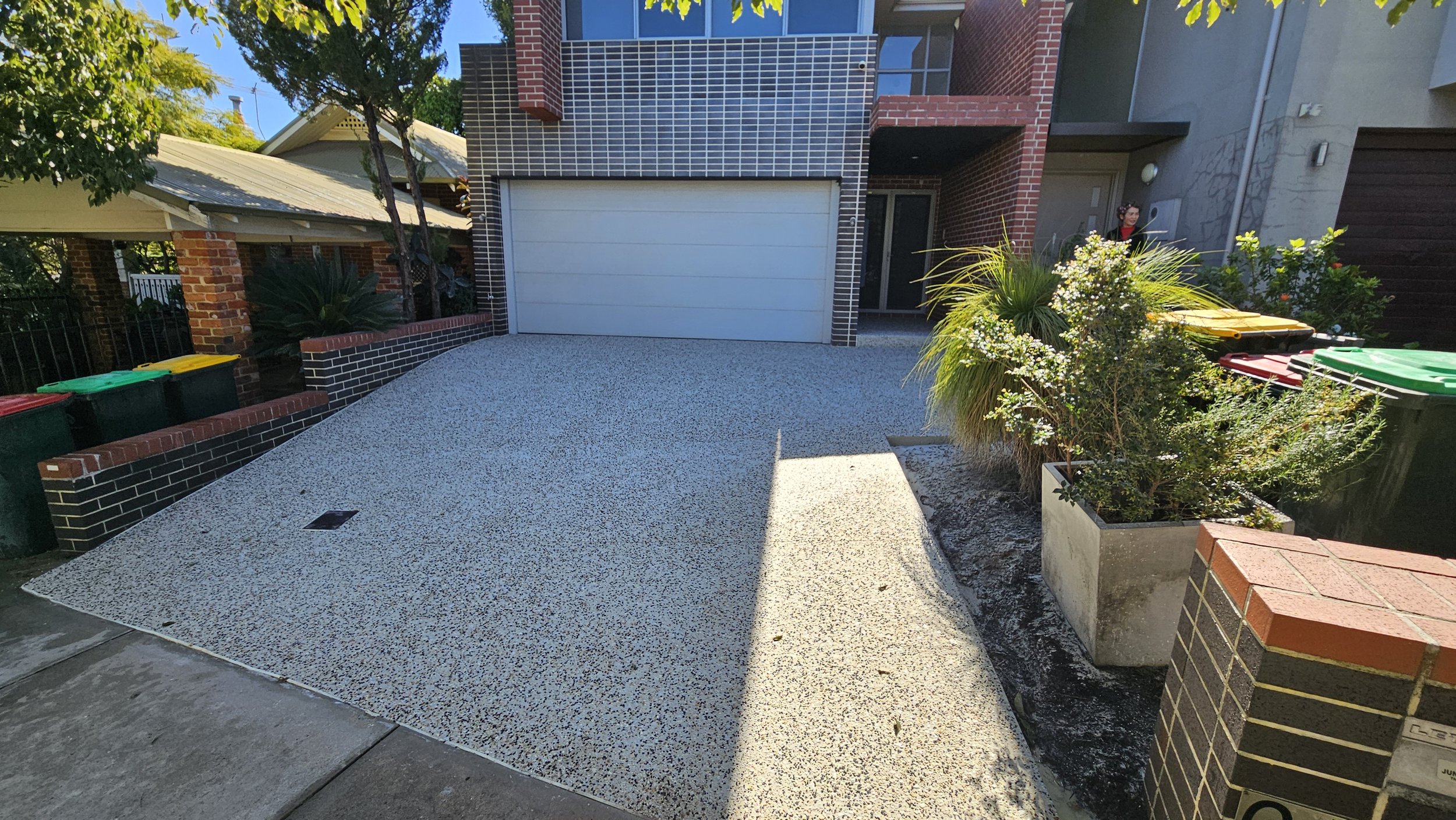 Exposed aggregate boral atlantis beach driveway in North Perth