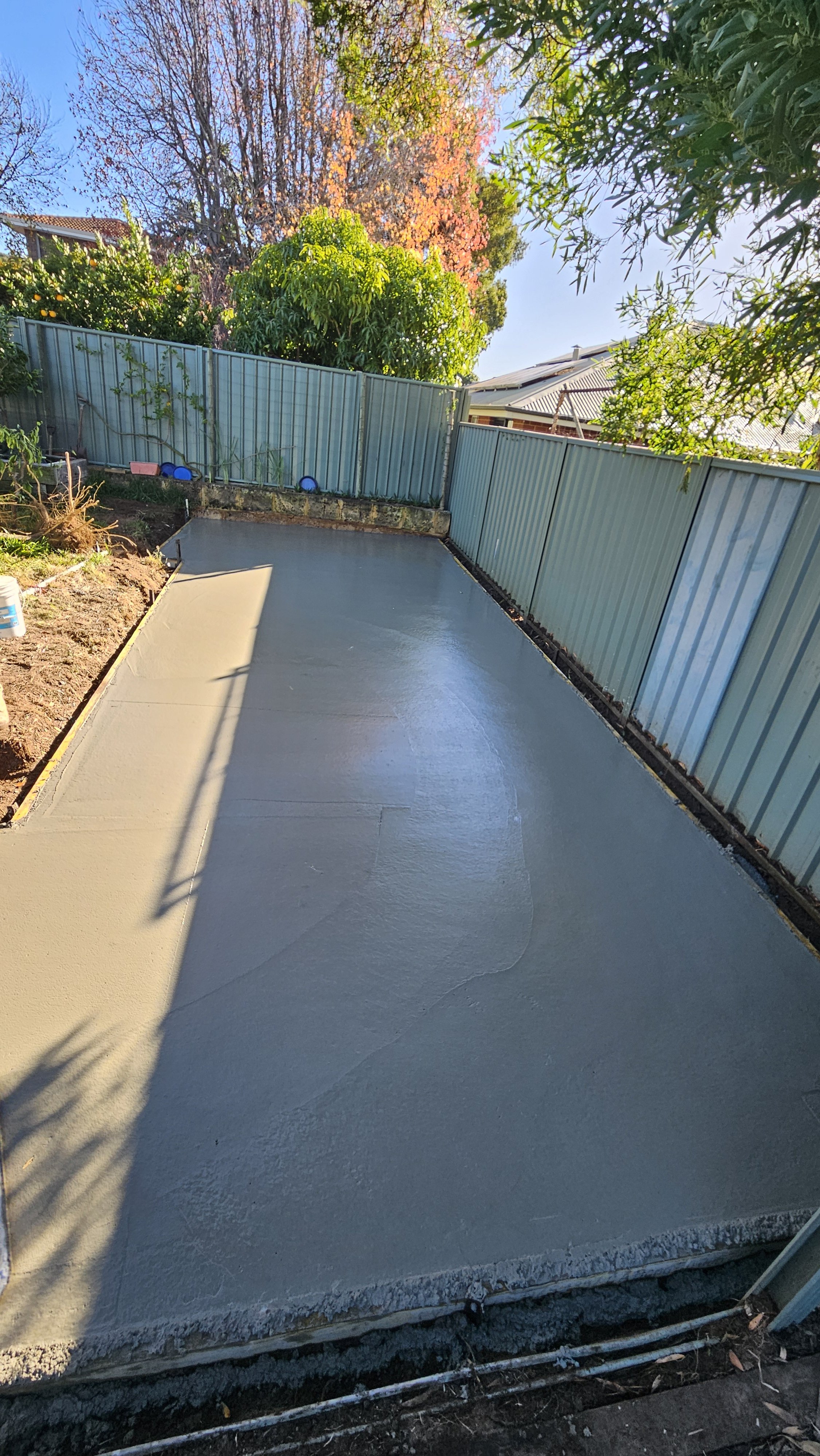 Grey concrete shed slab in Palmyra