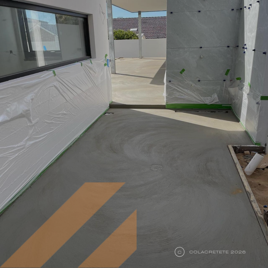 perths residential concreter como applecross decorative exposed honed polished limestone outdoor living alfresco waterproofing