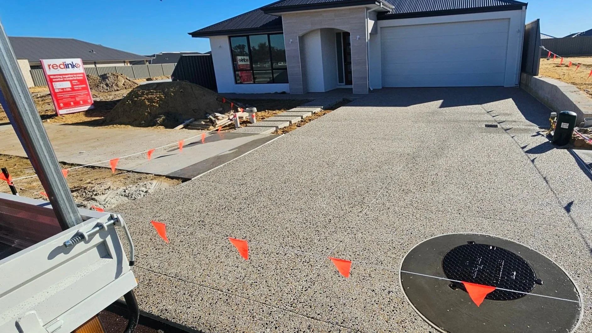 Exposed aggregate driveway concrete in Byford