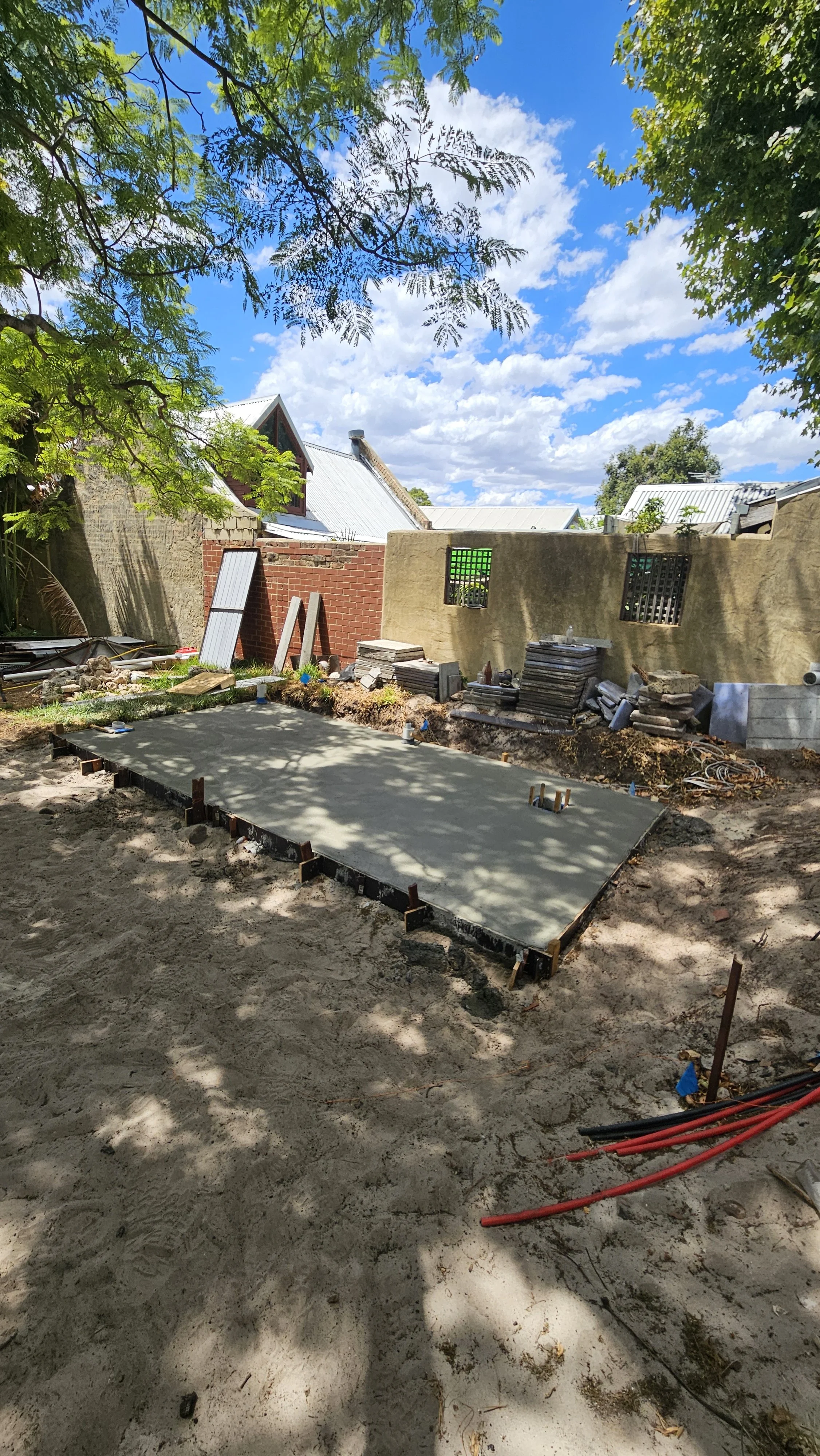 Concrete granny flat and backyard studio slab