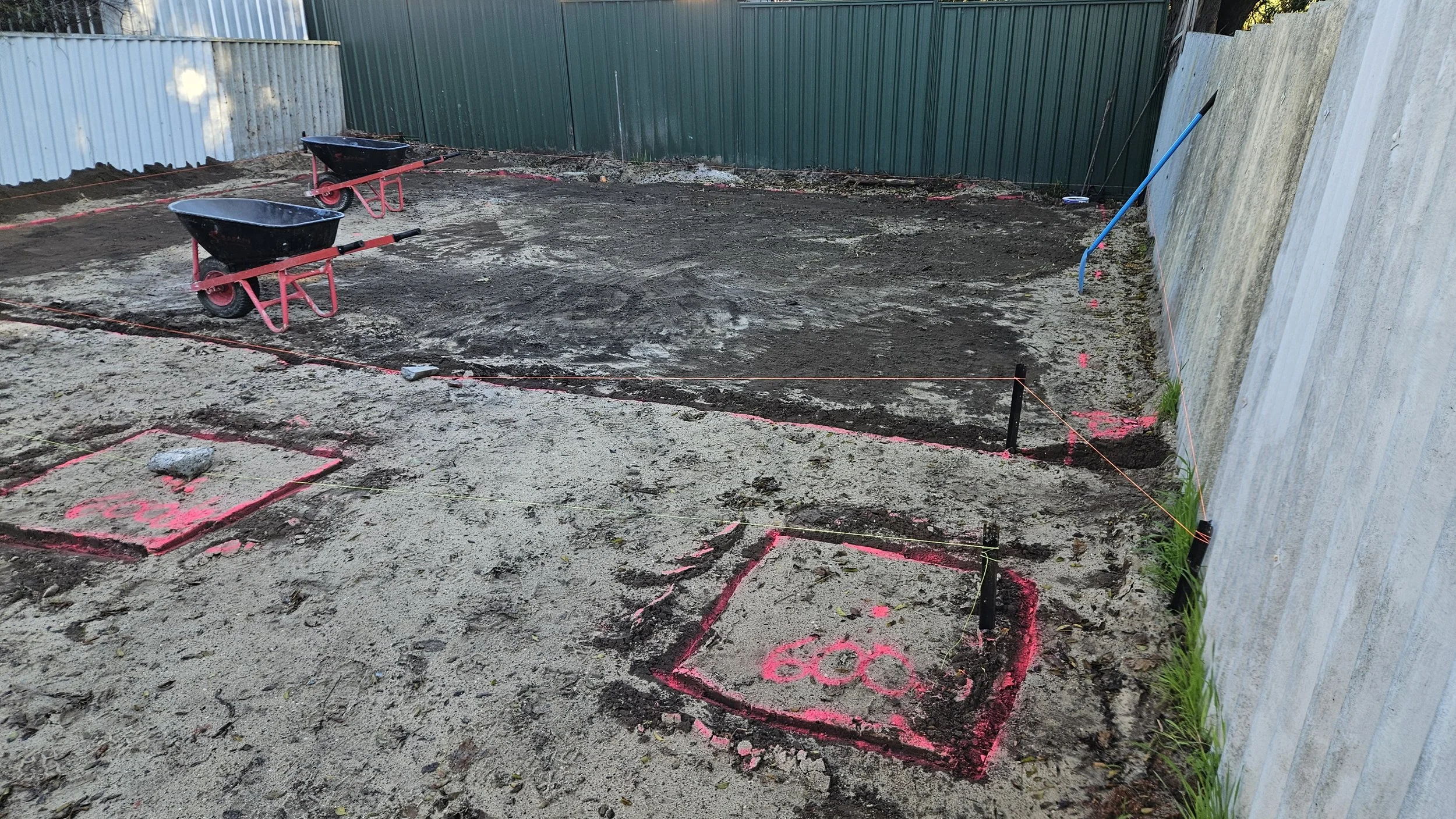 Excavation for footings in East Victoria Park for concrete structural slab
