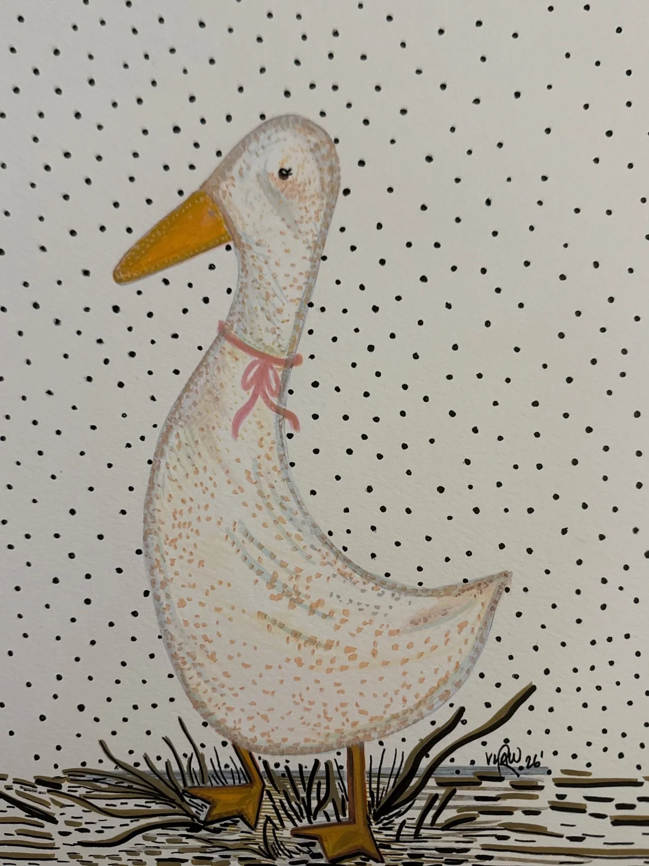Goose Nursery Art-Pink