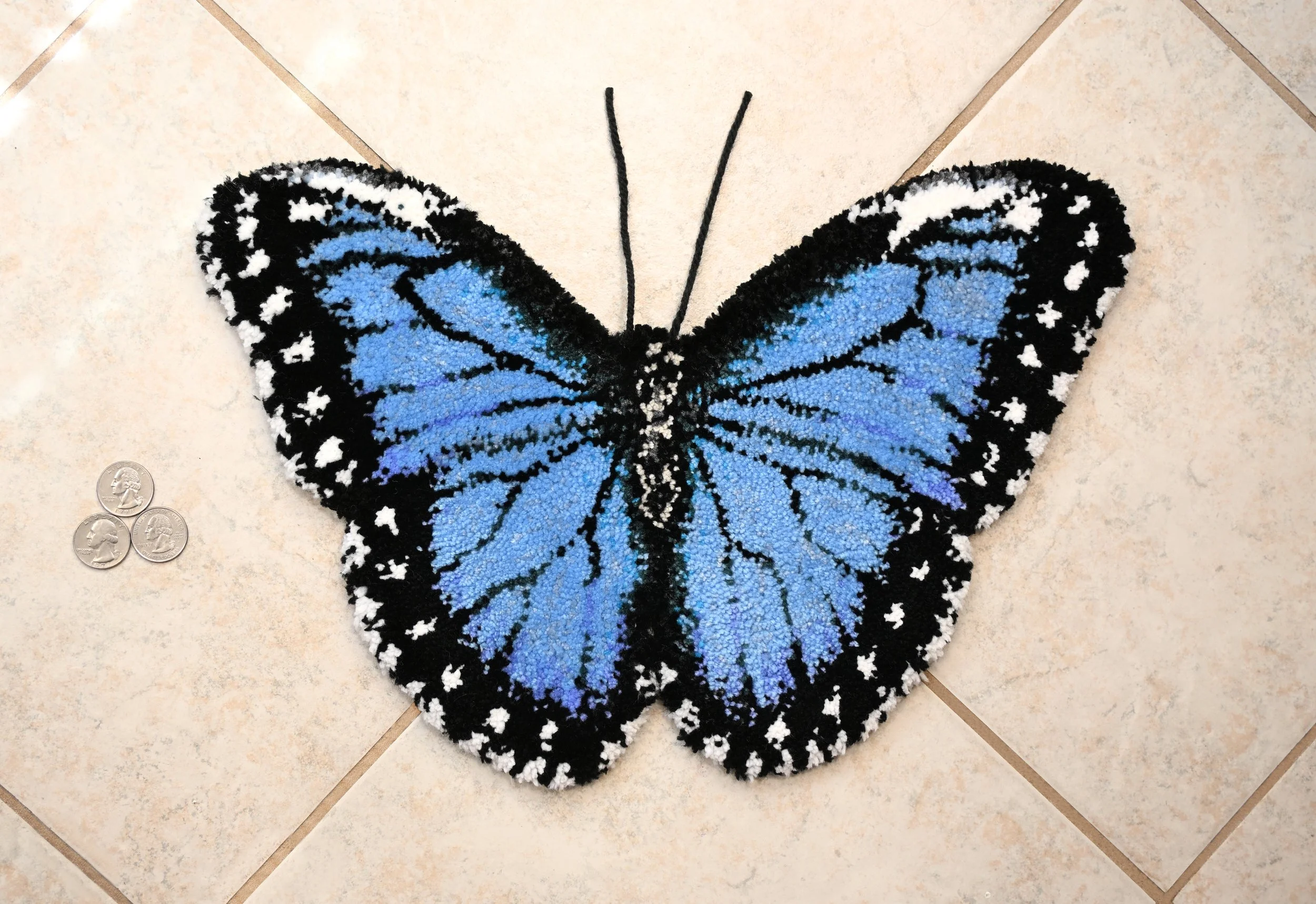 Blue Morpho Butterfly - Mini Rug