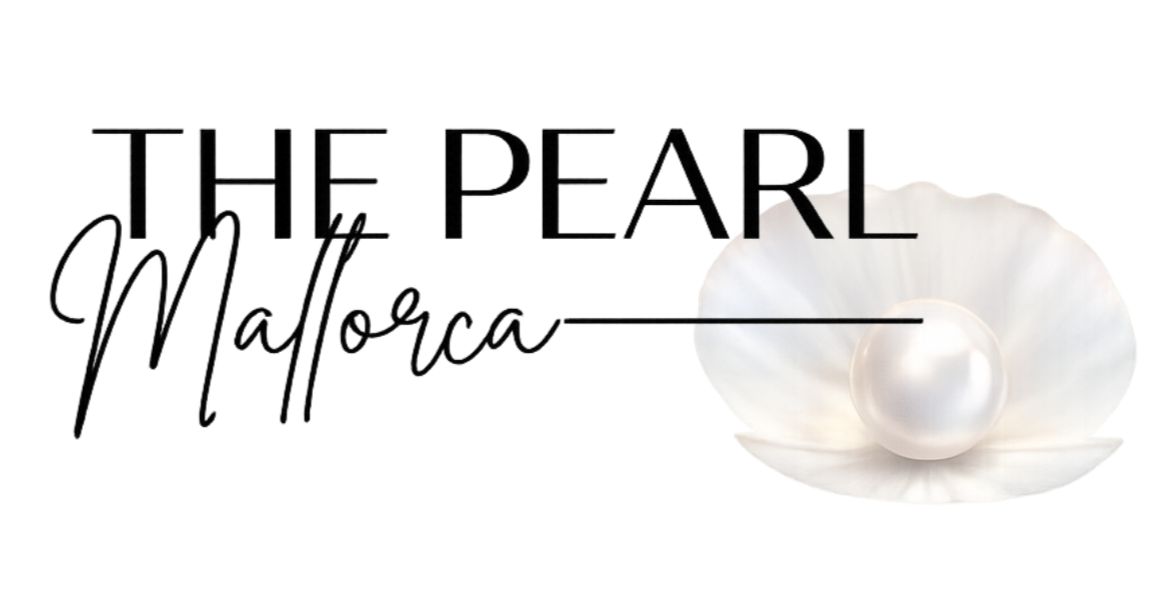 Text overlay reading 'The Pearl Mafia' with a white pearl inside a white flower at the bottom right.