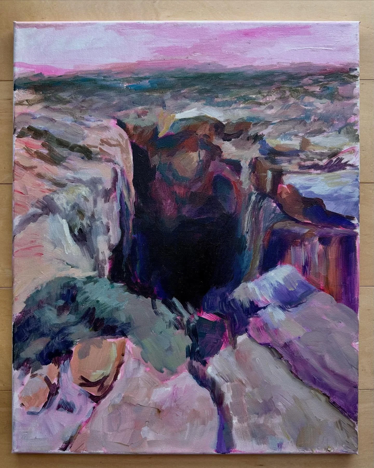 This painting means so much to me, and it&rsquo;s probably the most vulnerable painting I&rsquo;ve done in the past year. When I look this painting I think of bodies&hellip; I feel like I am being eaten alive by the world, and everything is resurfaci