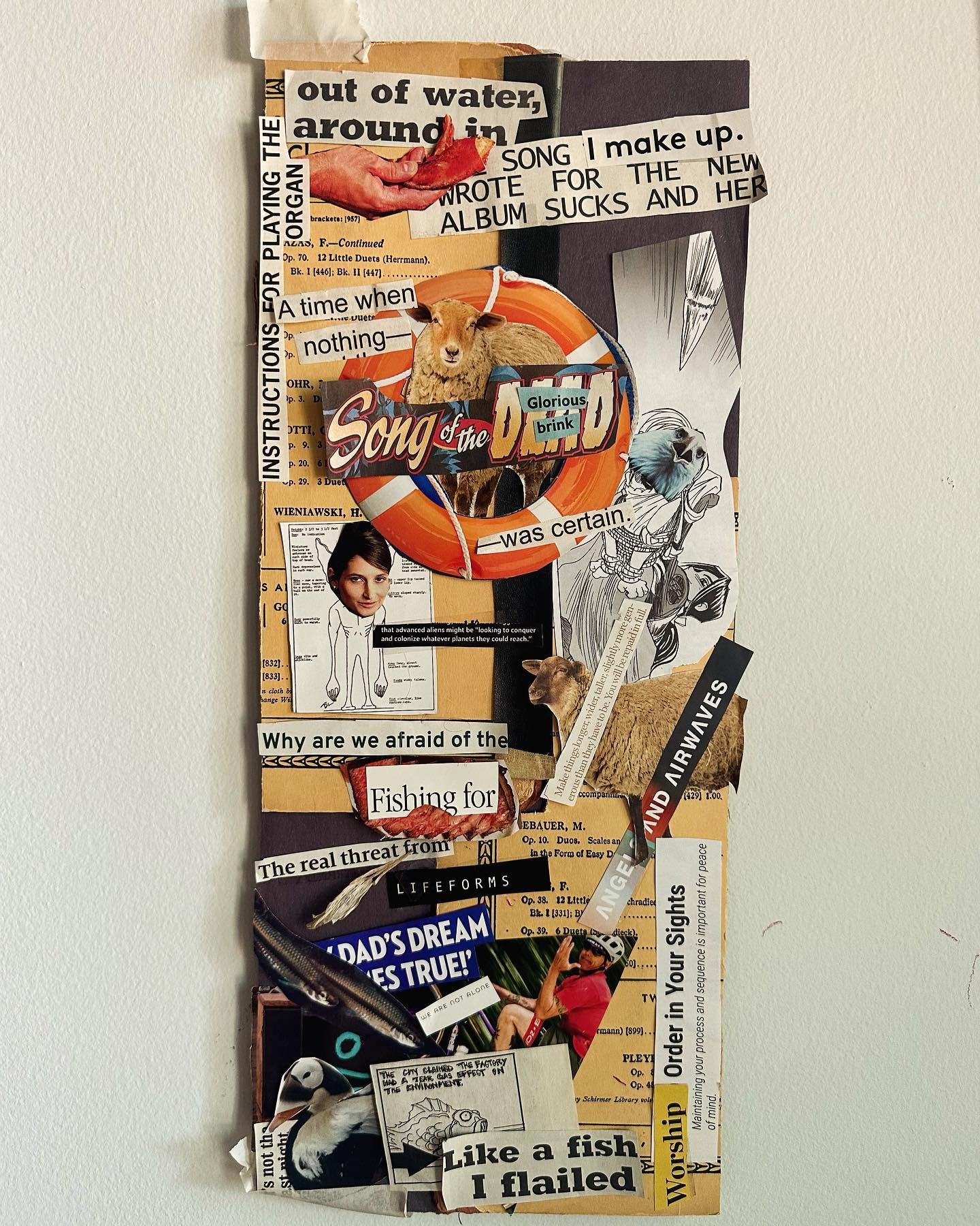 &ldquo;Song of the Glorious Brink&rdquo;, 2024. [7.5&rdquo; x 18&rdquo;] When I make more spontaneous artwork for myself it turns out a bit strange, and usually I don&rsquo;t put it out into the world. This piece had me thinking a lot about aliens, l