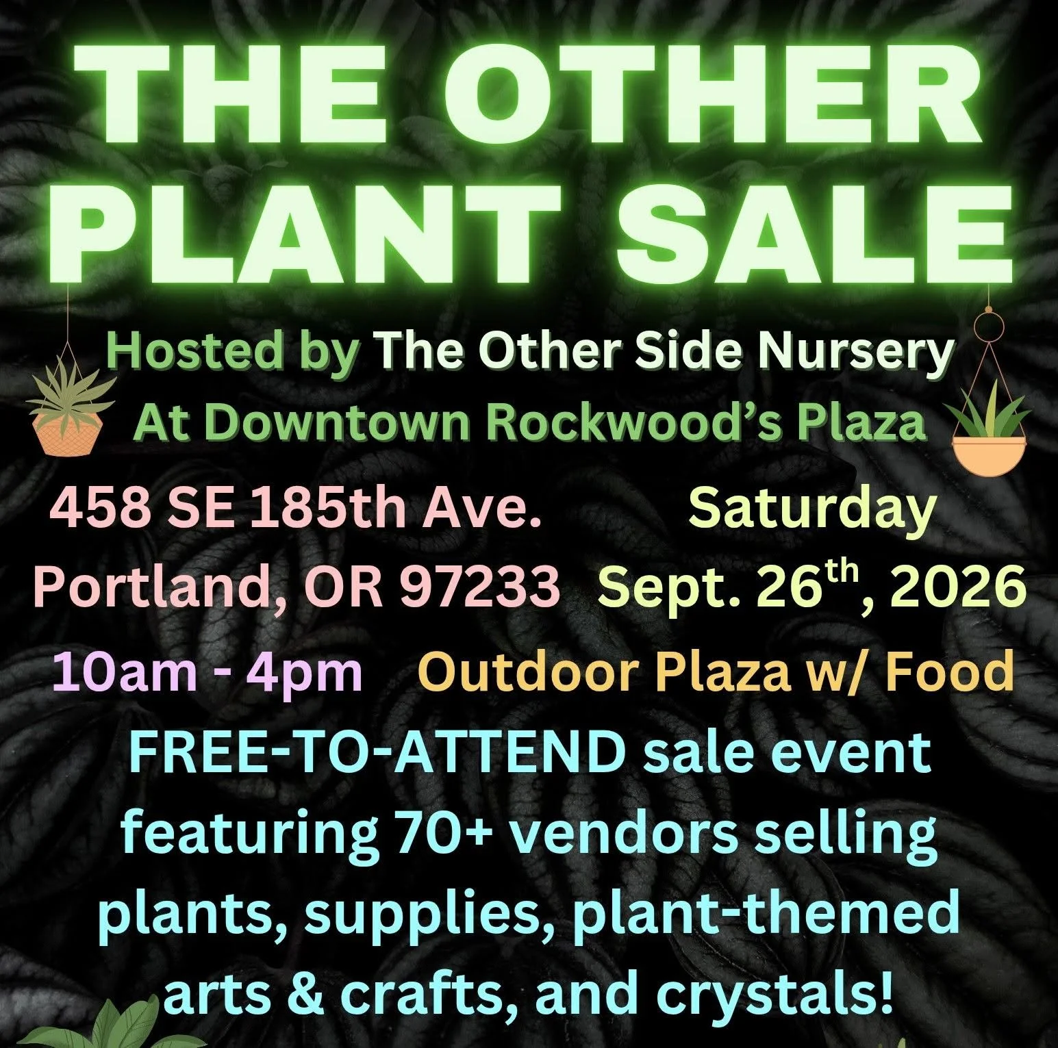 Plant Sale, Gresham, OR, Portland event, shop local, oregon plant sale