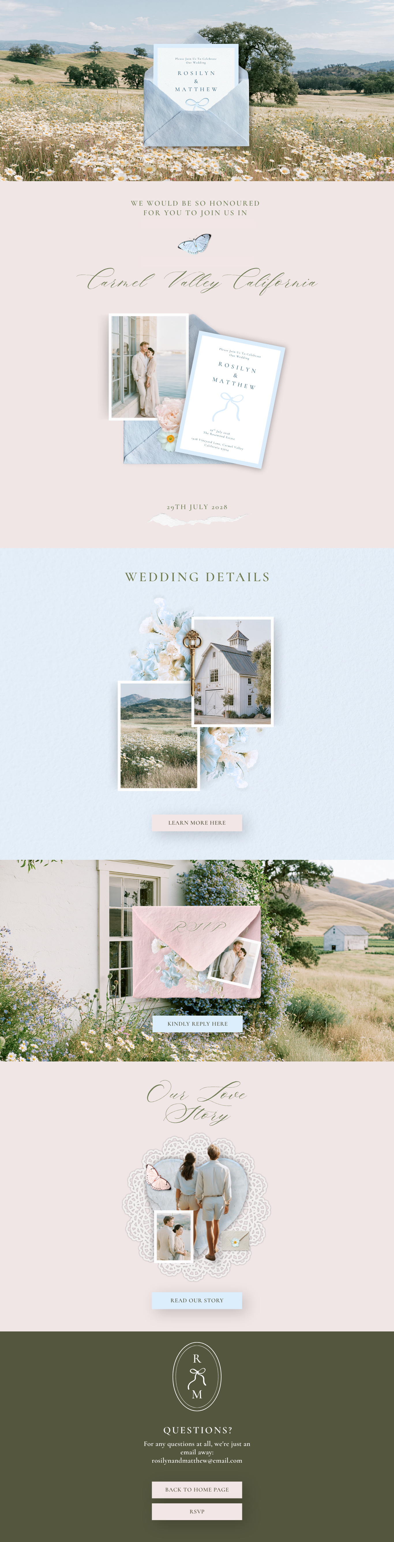 Blush Country Wedding Website