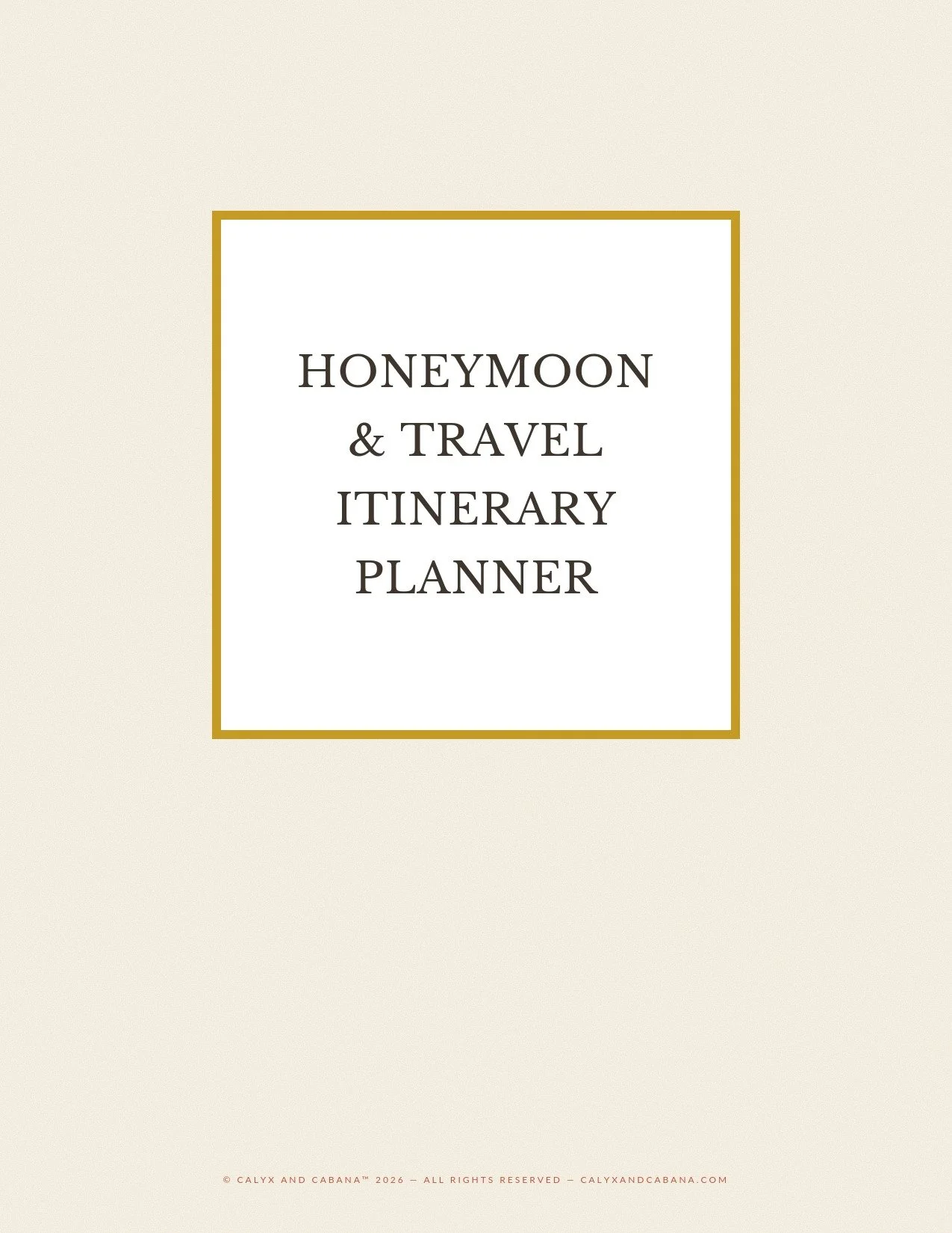 Honeymoon & Travel Itinerary Planner