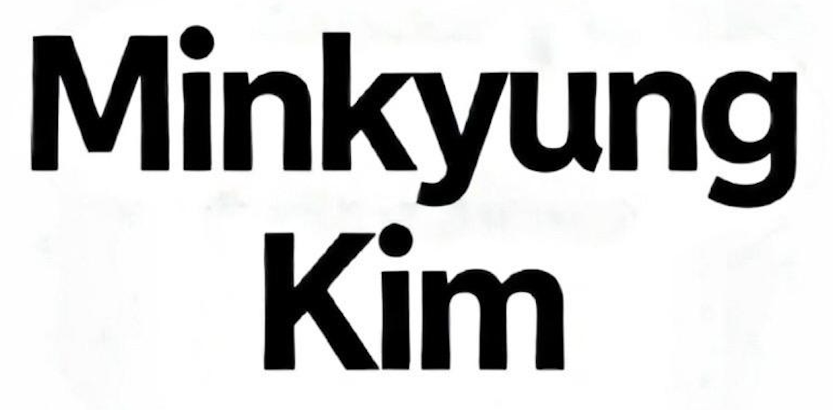The text 'Minkyoung Kim' in bold black letters on a white background.