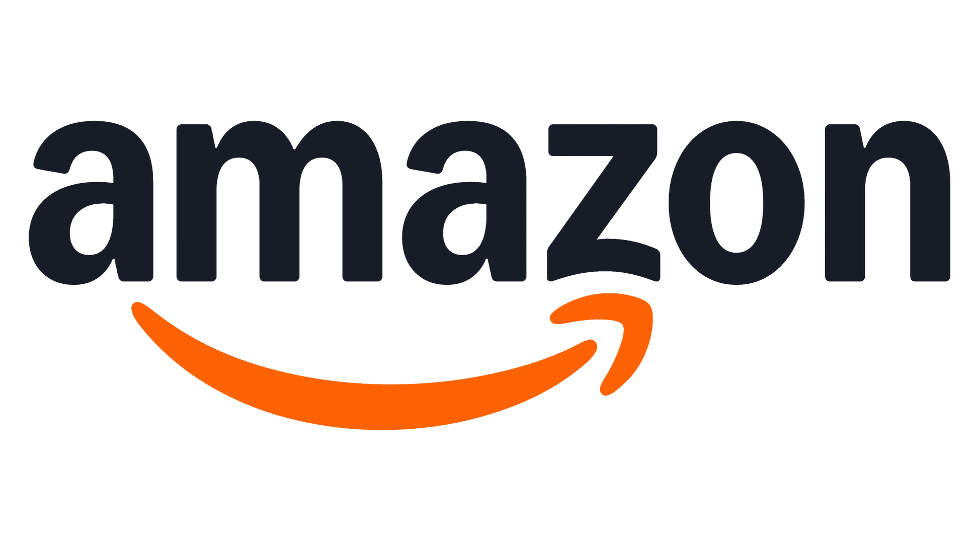 Amazon logo with black text and an orange arrow below from A to Z.
