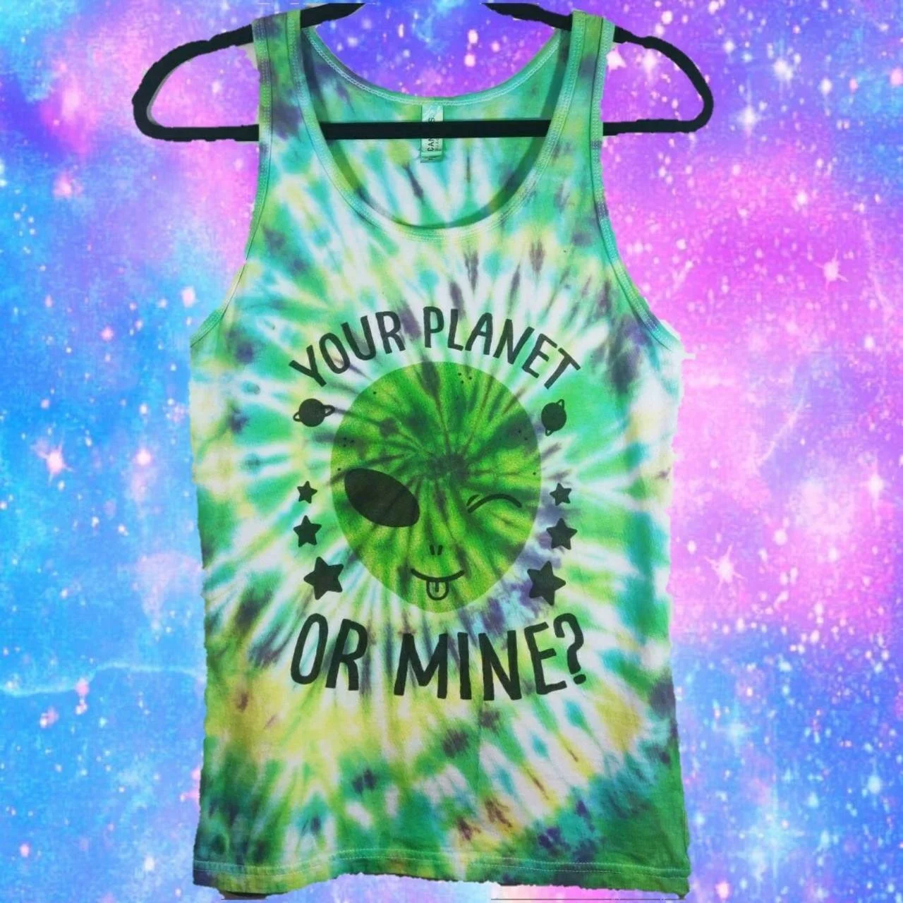 Kawaii Pastel Tie Dye Alien Oddcore Tank Top