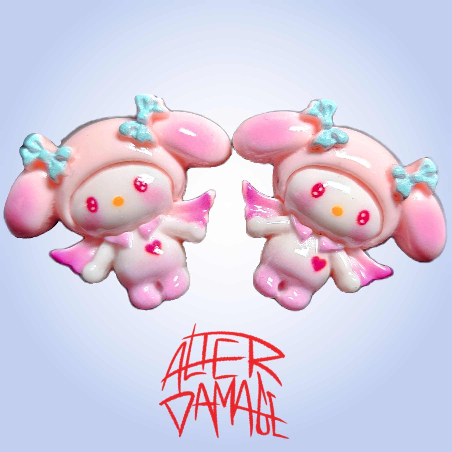 Sanrio Handmade Earrings My Melody Bat Halloween Goth