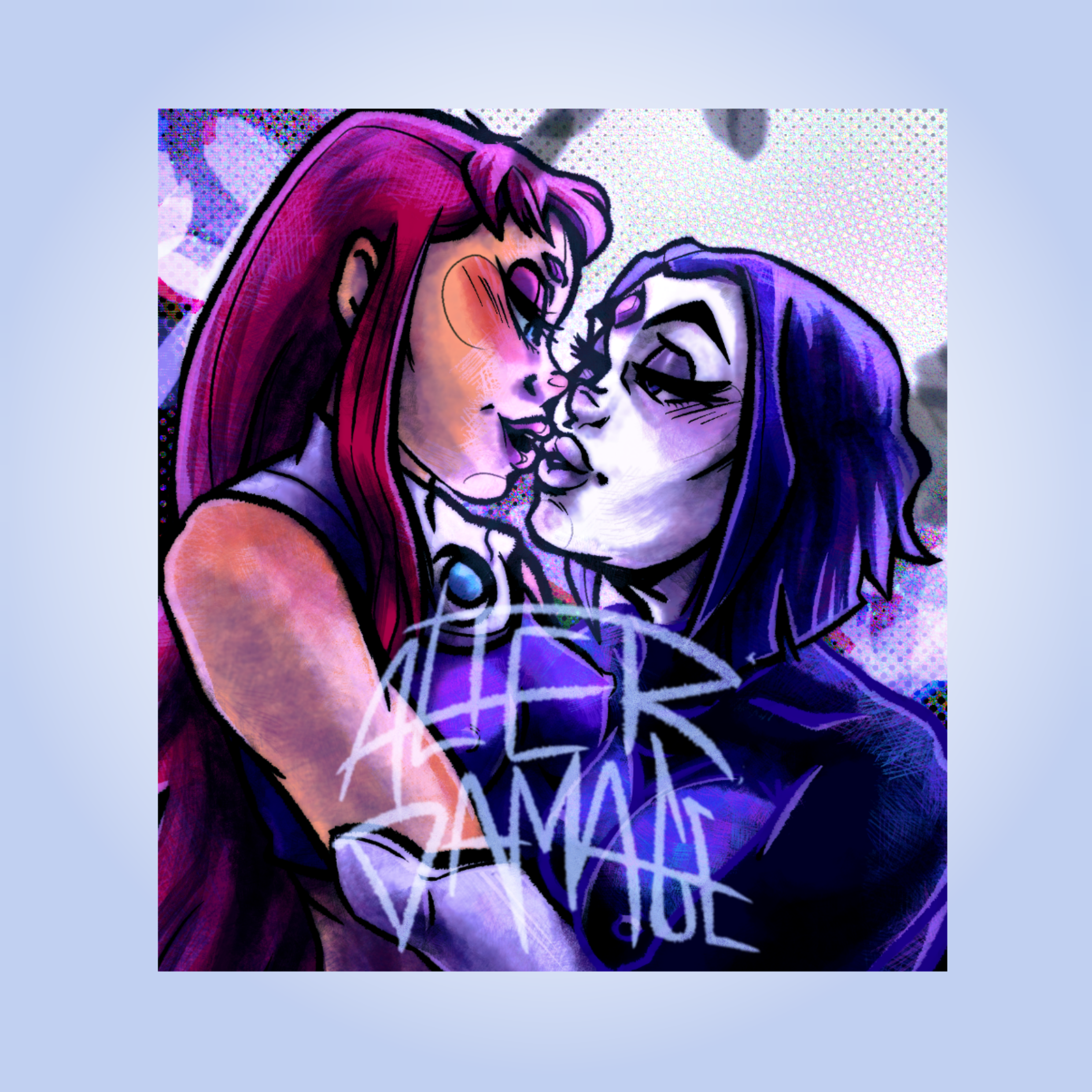 Raven x Starfire Teen Titans Sapphic Print