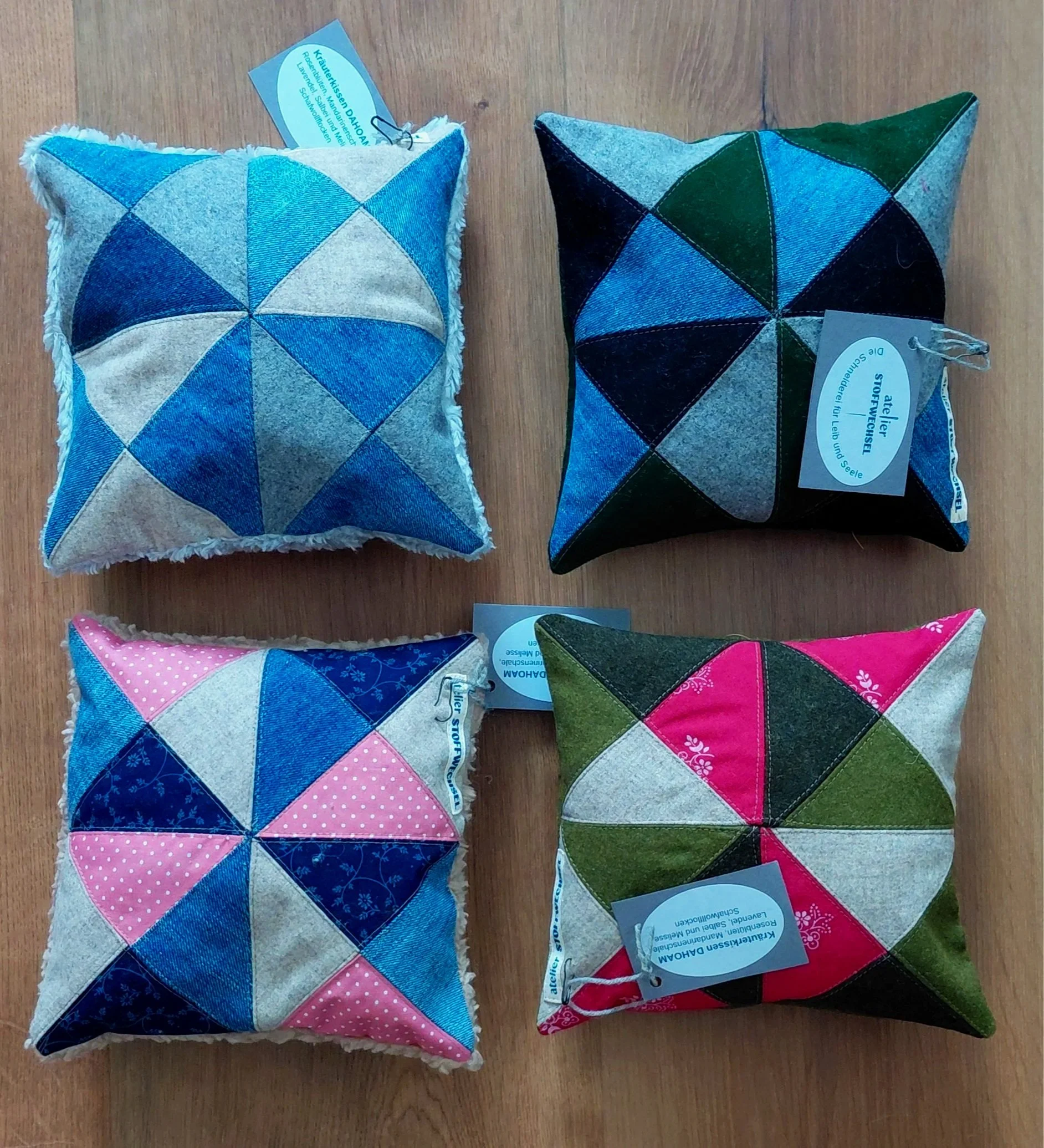 Kräuterkissen in Patchwork Optik