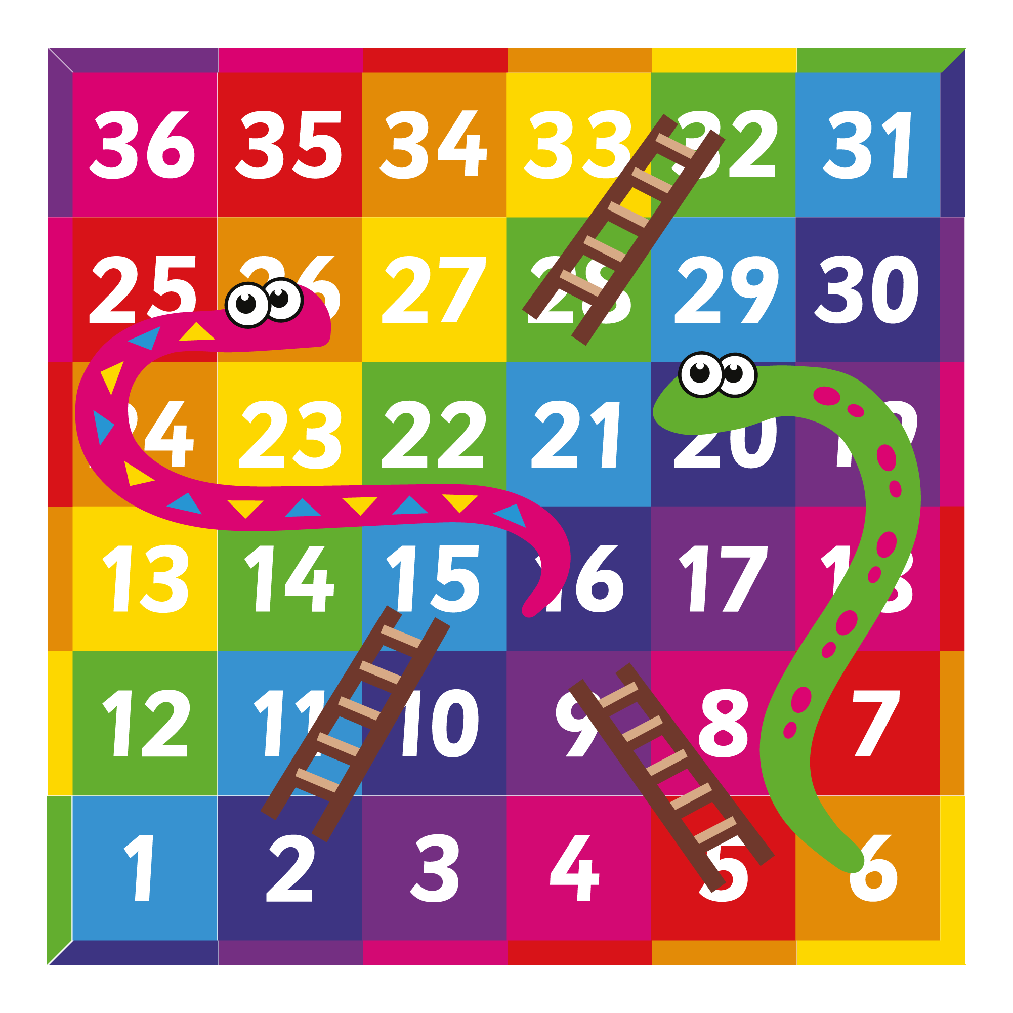 Snakes and Ladders 1-36 Solid