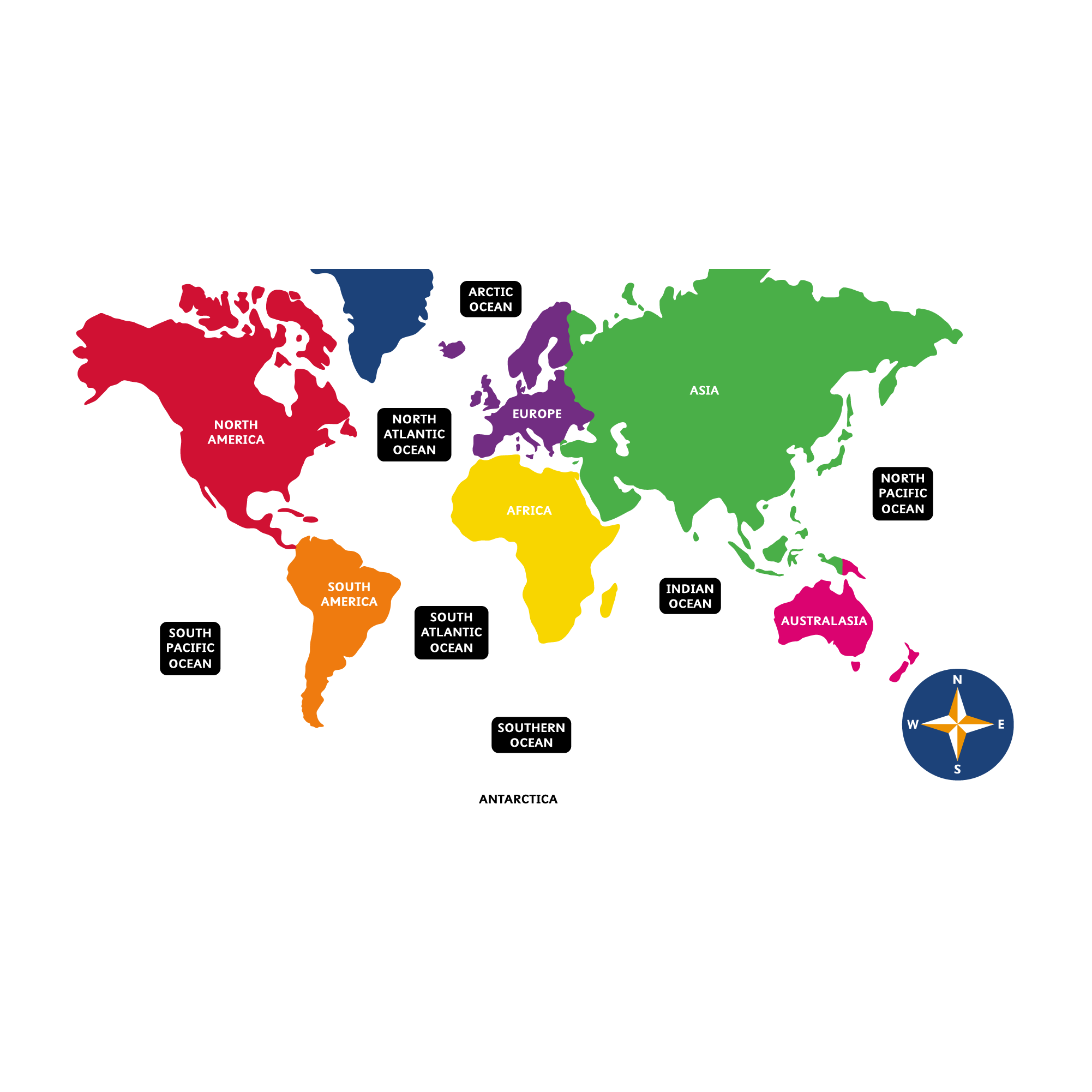 World Map With Oceans