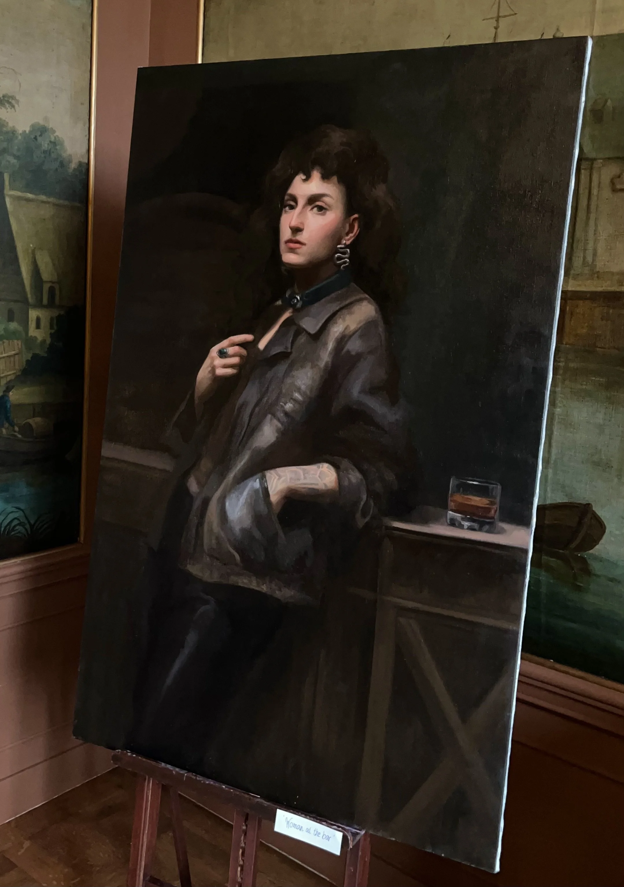 “Woman at the bar”, 135x85cm, oil on linnen, 2025