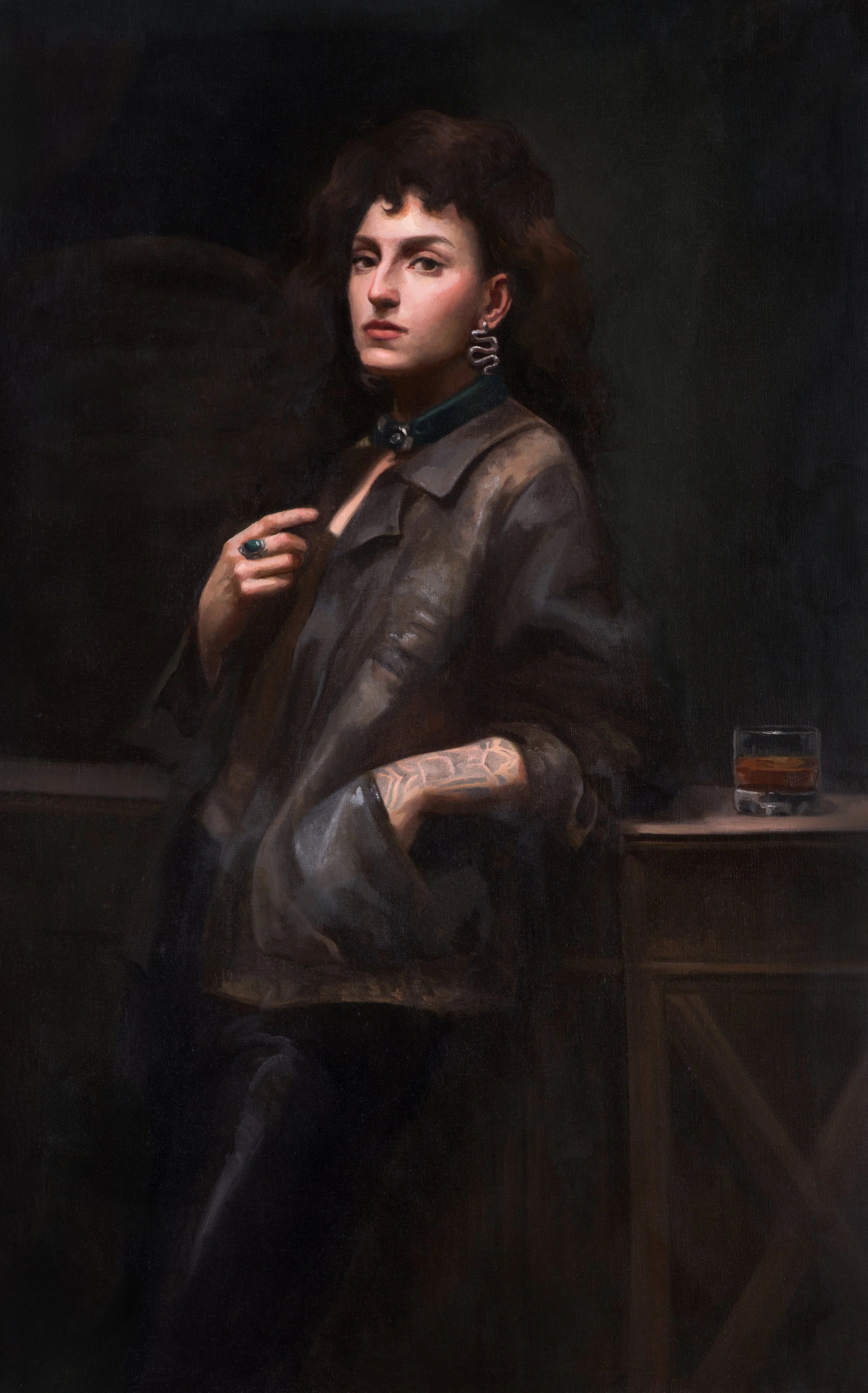 “Woman at the bar”, 135x85cm, oil on linnen, 2025