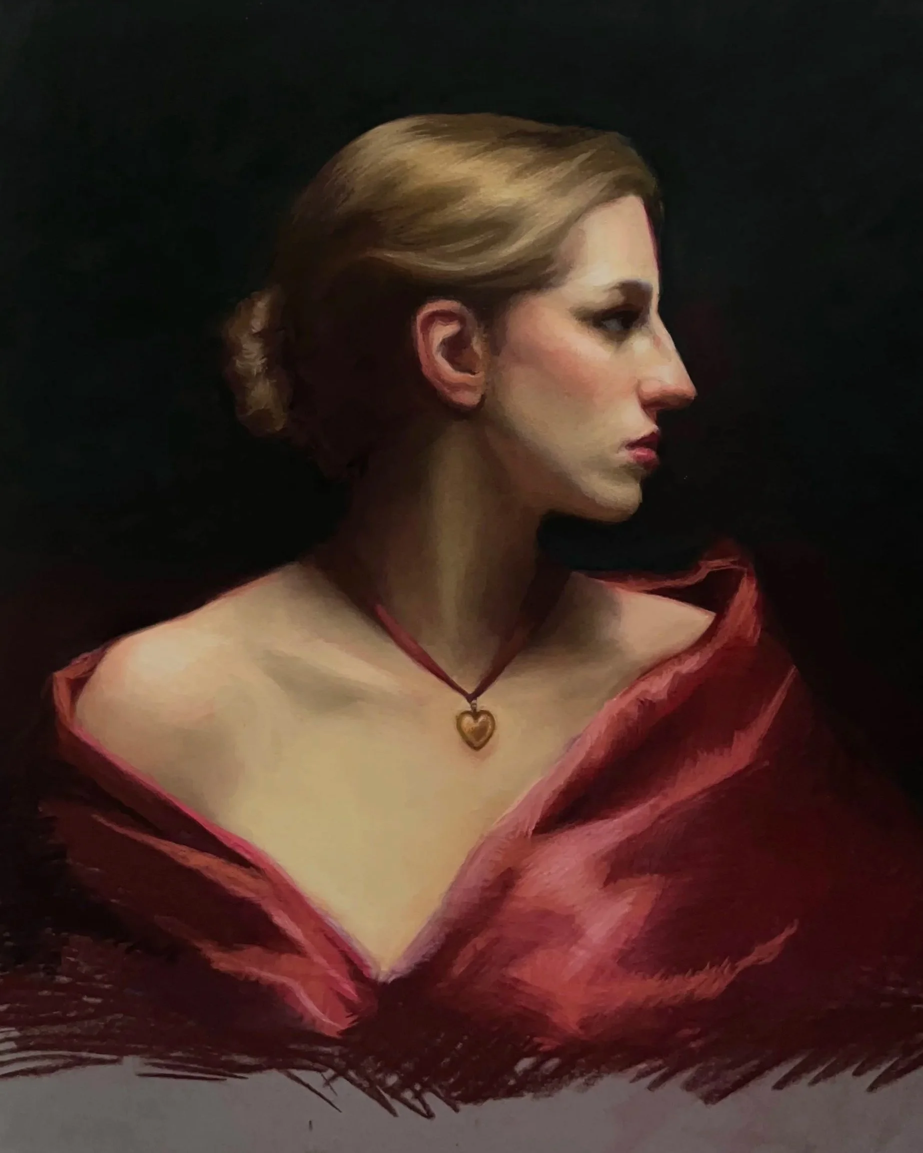 “Self-portrait”, 60x50cm, pastel on paper, 2025