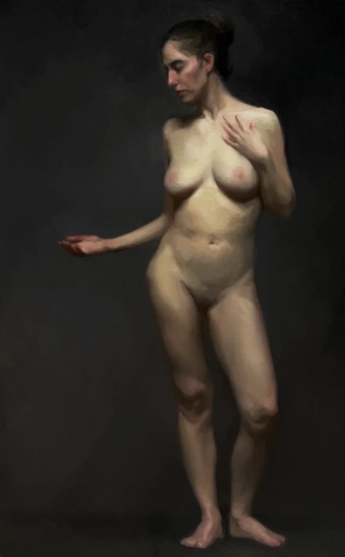 “Federica”, 80x50cm, oil on linnen, 2024 (framed)