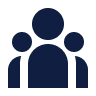Silhouette of three people standing side by side.