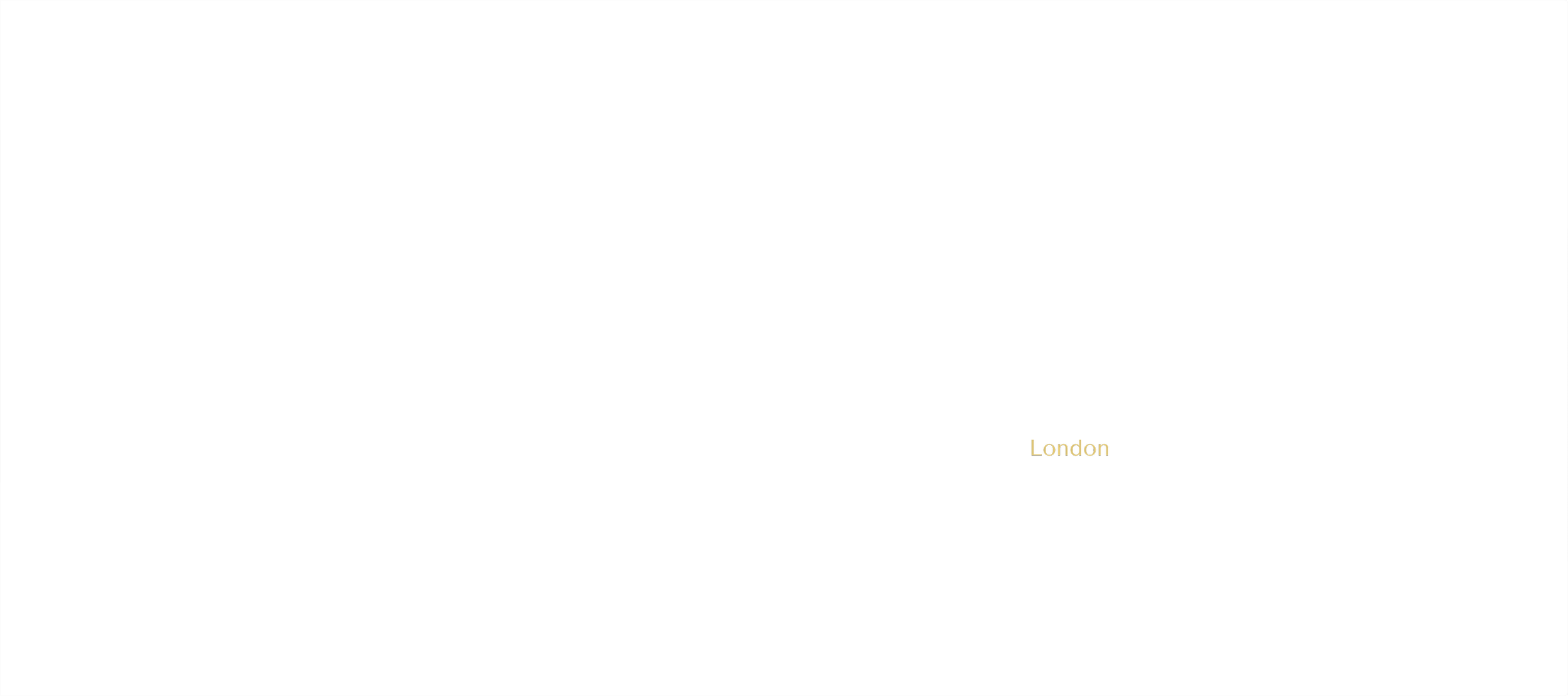 A map of the United Kingdom showing London highlighted in gold.