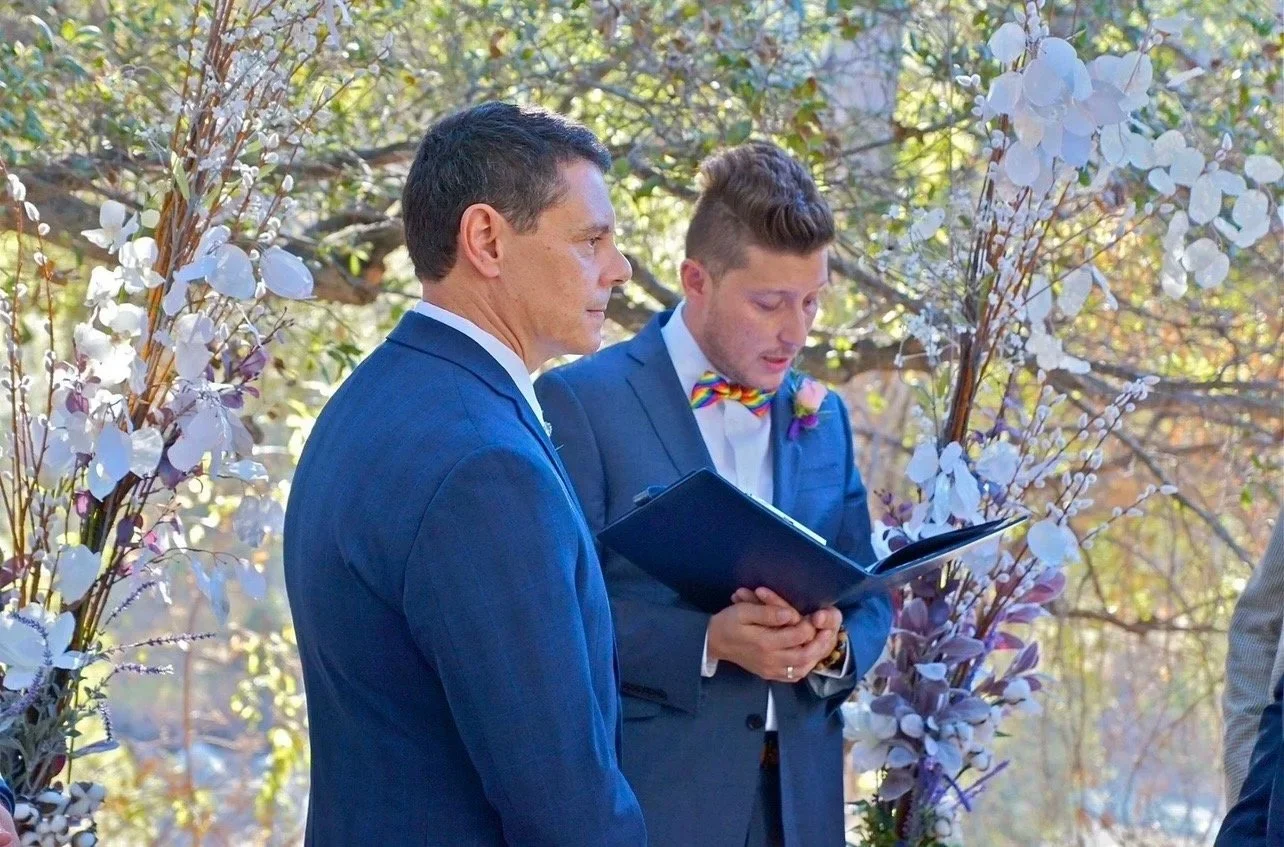 Mika reading the ceremony