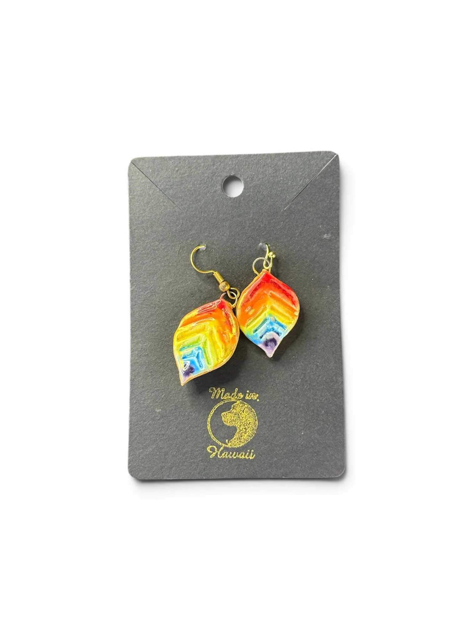 Rainbow Leaf Earrings