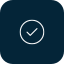 A blue checkmark inside a circle.