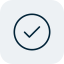 A checkmark inside a circle
