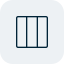 A rectangular object with parallel vertical lines, resembling a window or vent.