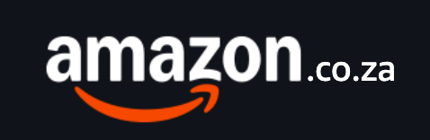 Amazon logo with '.co.za' domain on a black background.