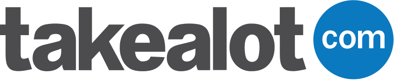 Takealot.com logo with the text 'takealot' in black and '.com' in white inside a blue circle.