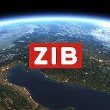 Blick auf die Erde aus dem All mit dem Schriftzug 'ZIB' in rotem Hintergrund.