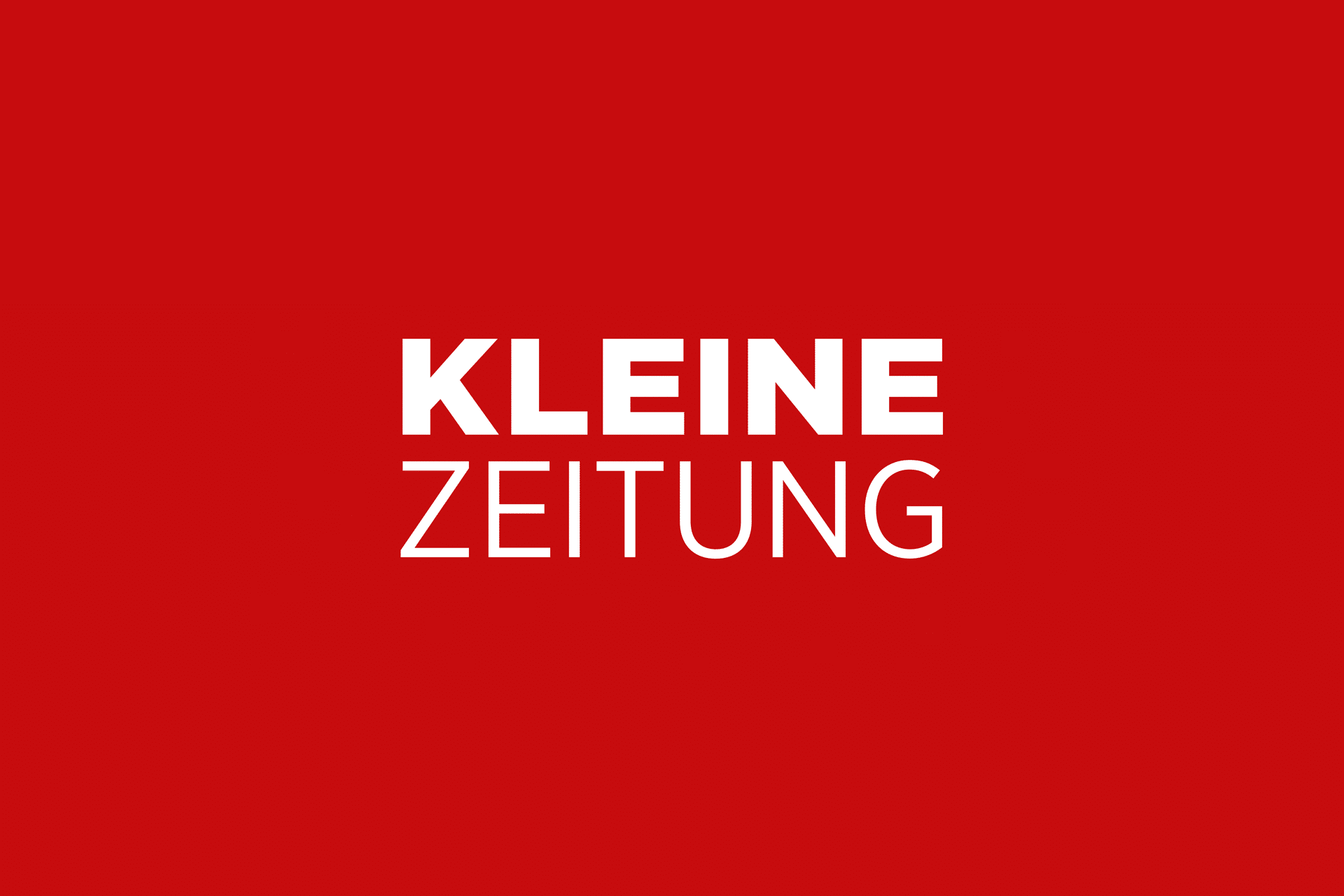 Das Bild zeigt das Logo der Kleinen Zeitung, mit weißer Schrift auf rotem Hintergrund.