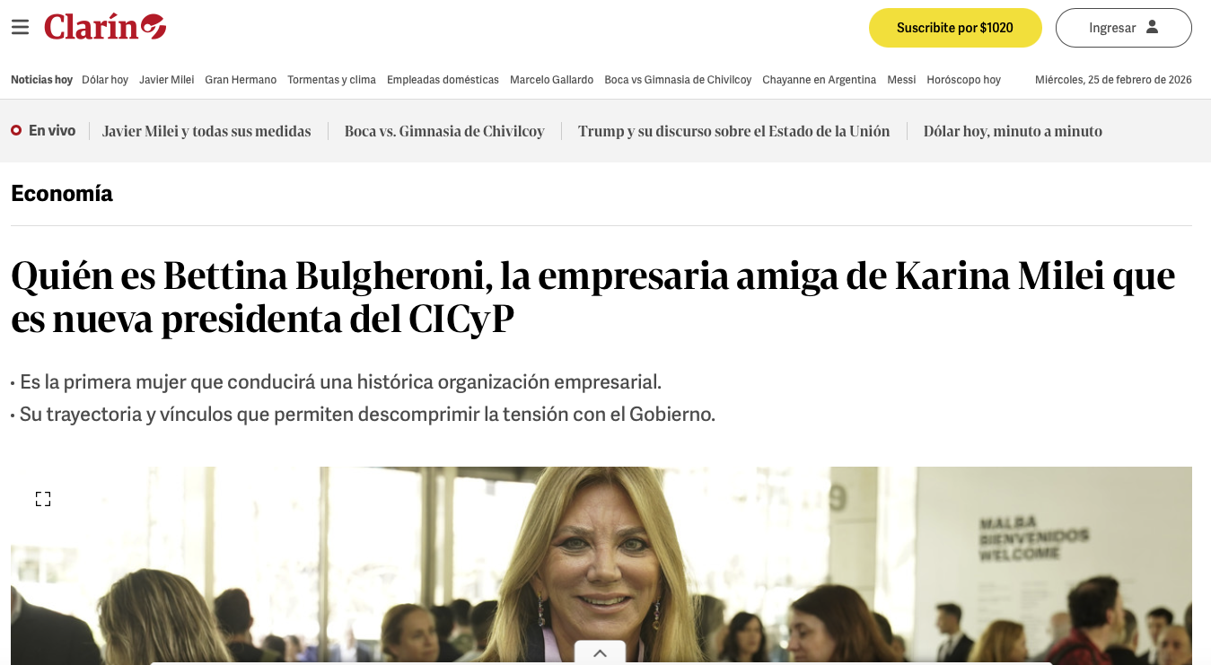 Quién es Bettina Bulgheroni, la empresaria amiga de Karina Milei que es nueva presidenta del CICyP