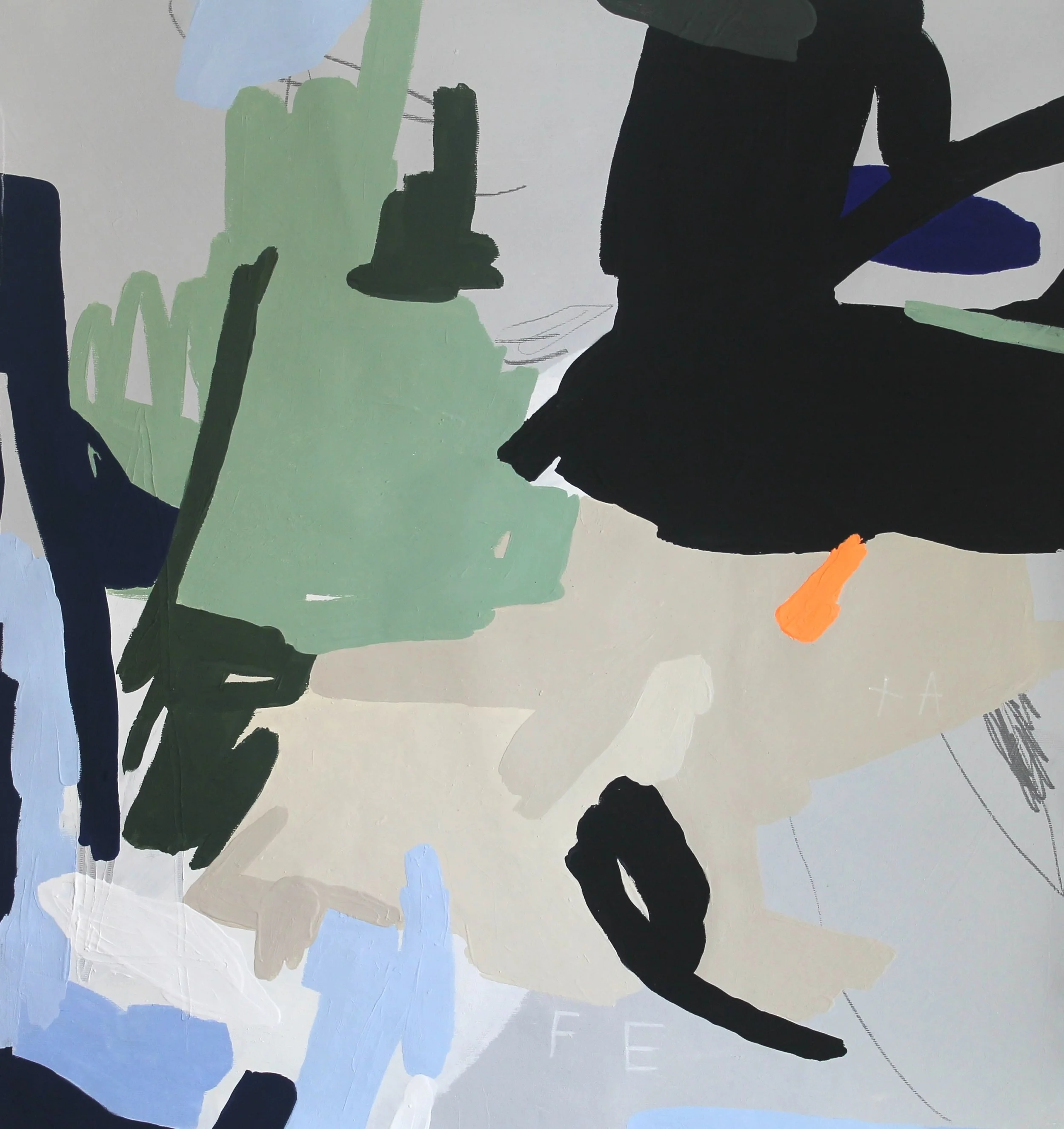 Contemporary Original Abstract Expressionism Painting Waiting on the rock Aura Delamotte Barrera © 2025 Aura Delamotte Barrera, All rights reserved..jpg