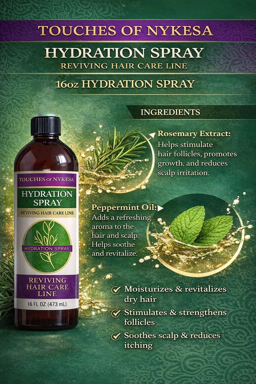 Reviving Hydration Spray 16oz (SPRAYER NOT INCLUDED)